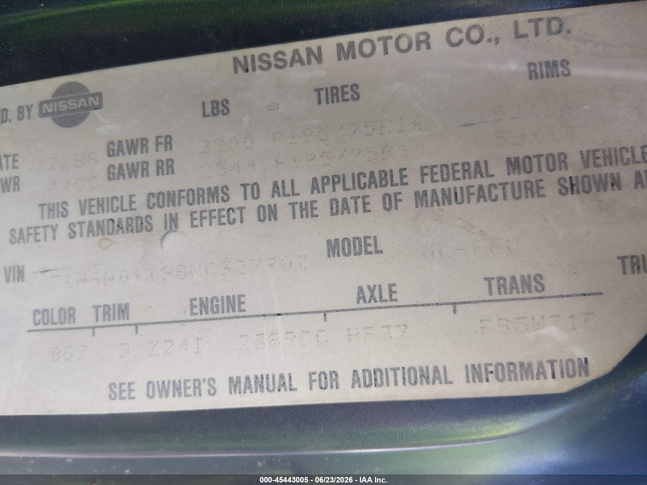 1989 Nissan D21 Short Bed Blue vin: 1N6ND11S8KC327907