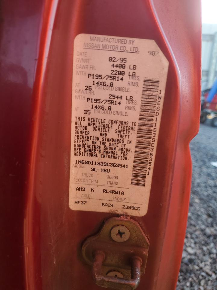 1995 Nissan Truck Base Red vin: 1N6SD11S3SC363541
