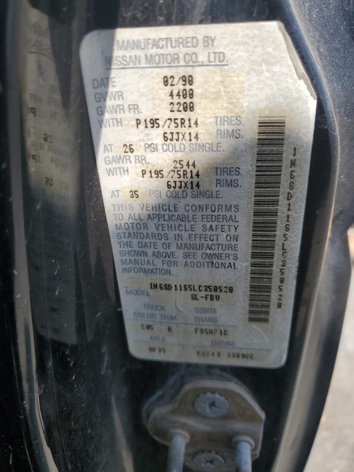 1990 Nissan D21 Short Bed Black vin: 1N6SD11S5LC350520