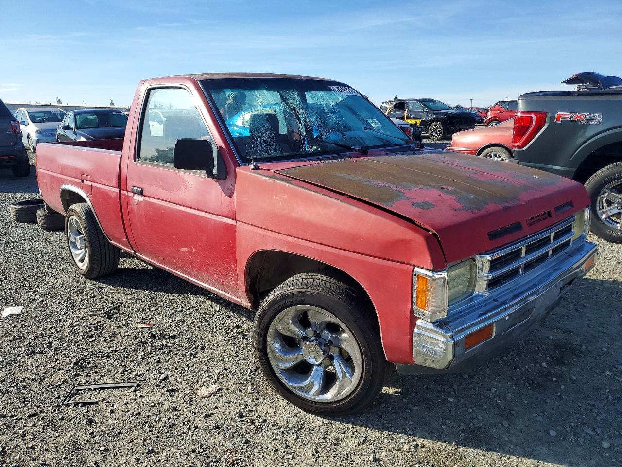 1990 Nissan D21 Short Bed Red vin: 1N6SD11S6LC396924