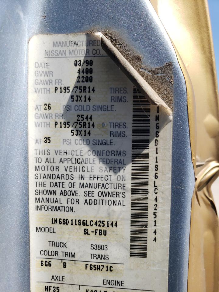 1990 Nissan D21 Short Bed Gold vin: 1N6SD11S6LC425144