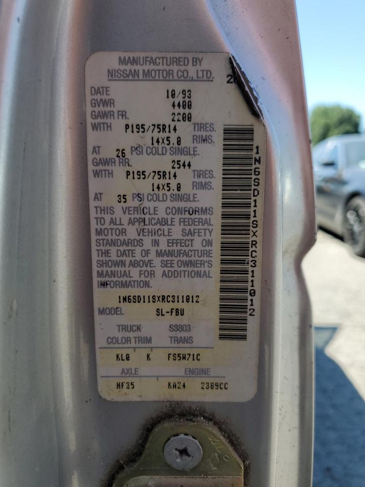 1994 Nissan Truck Base Silver vin: 1N6SD11SXRC311012