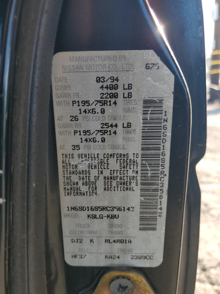 1994 Nissan Truck King Cab Xe Зеленый vin: 1N6SD16S5RC356142