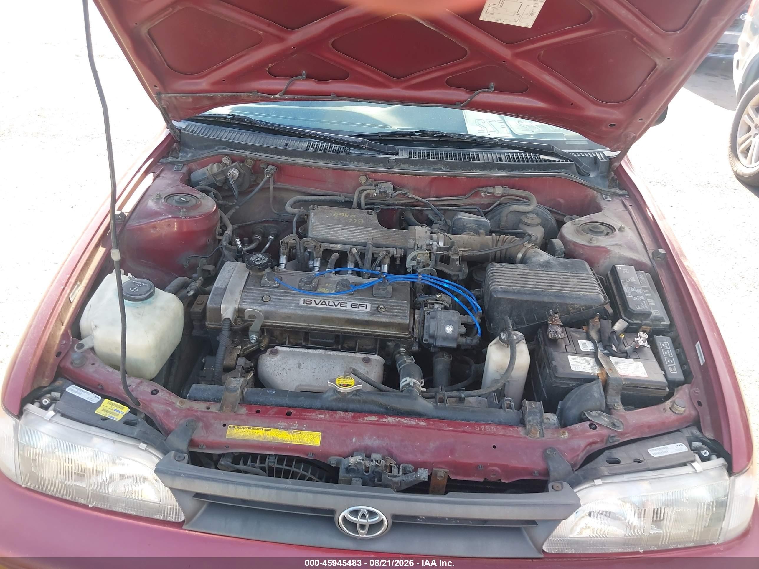 1993 Toyota Corolla   Red vin: 1NXAE04E7PZ088488