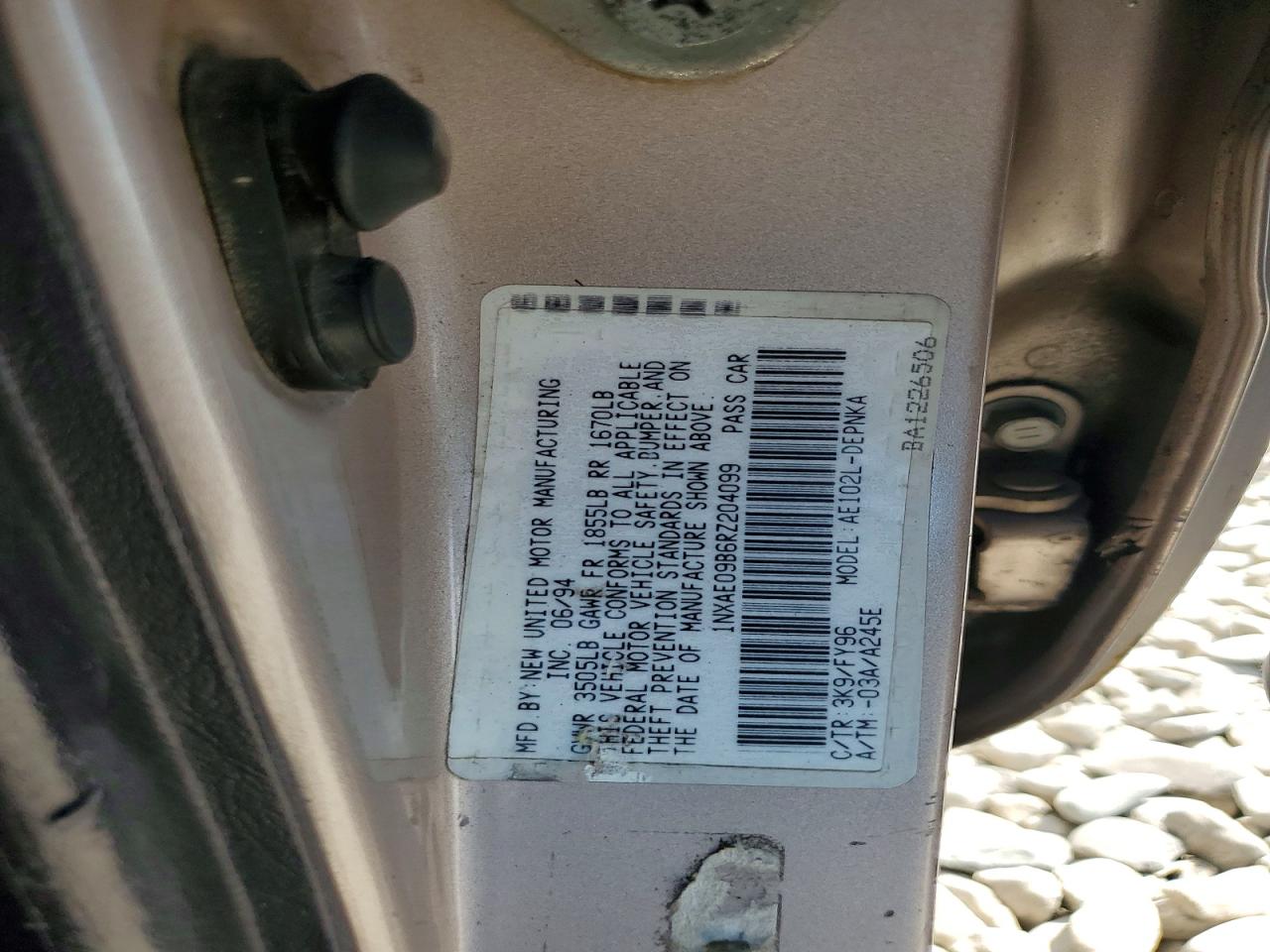 1994 Toyota Corolla Dx Brown vin: 1NXAE09B6RZ204099