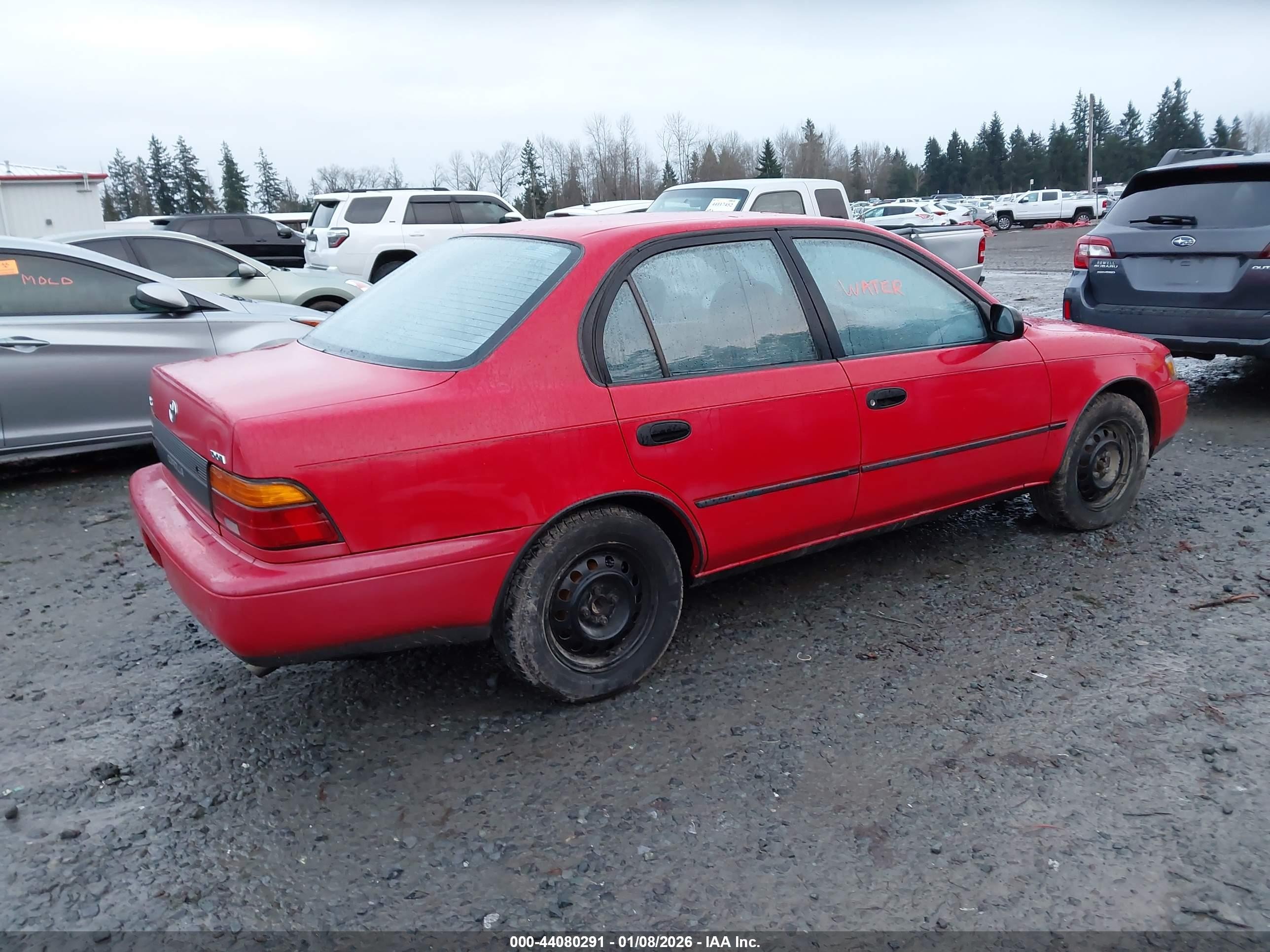 1993 Toyota Corolla Le/dx Red vin: 1NXAE09EXPZ034854