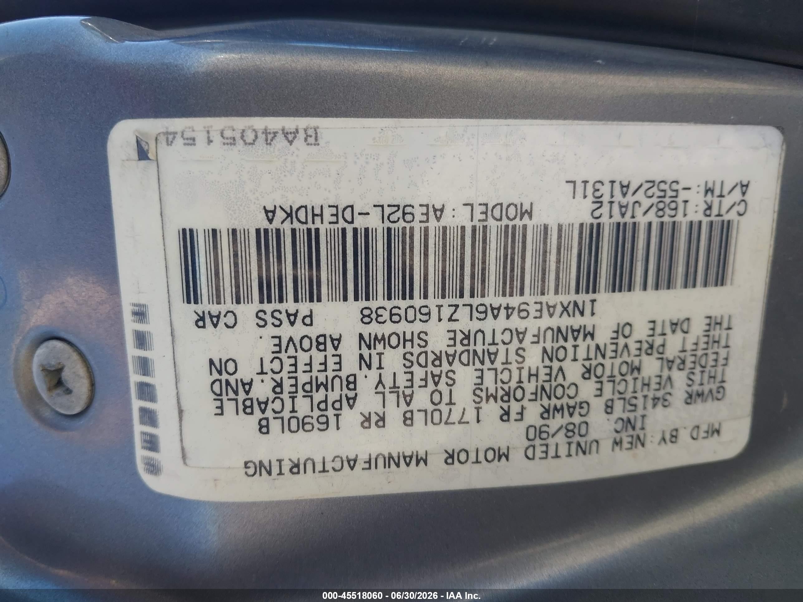 1990 Toyota Corolla Dlx Silver vin: 1NXAE94A6LZ160938