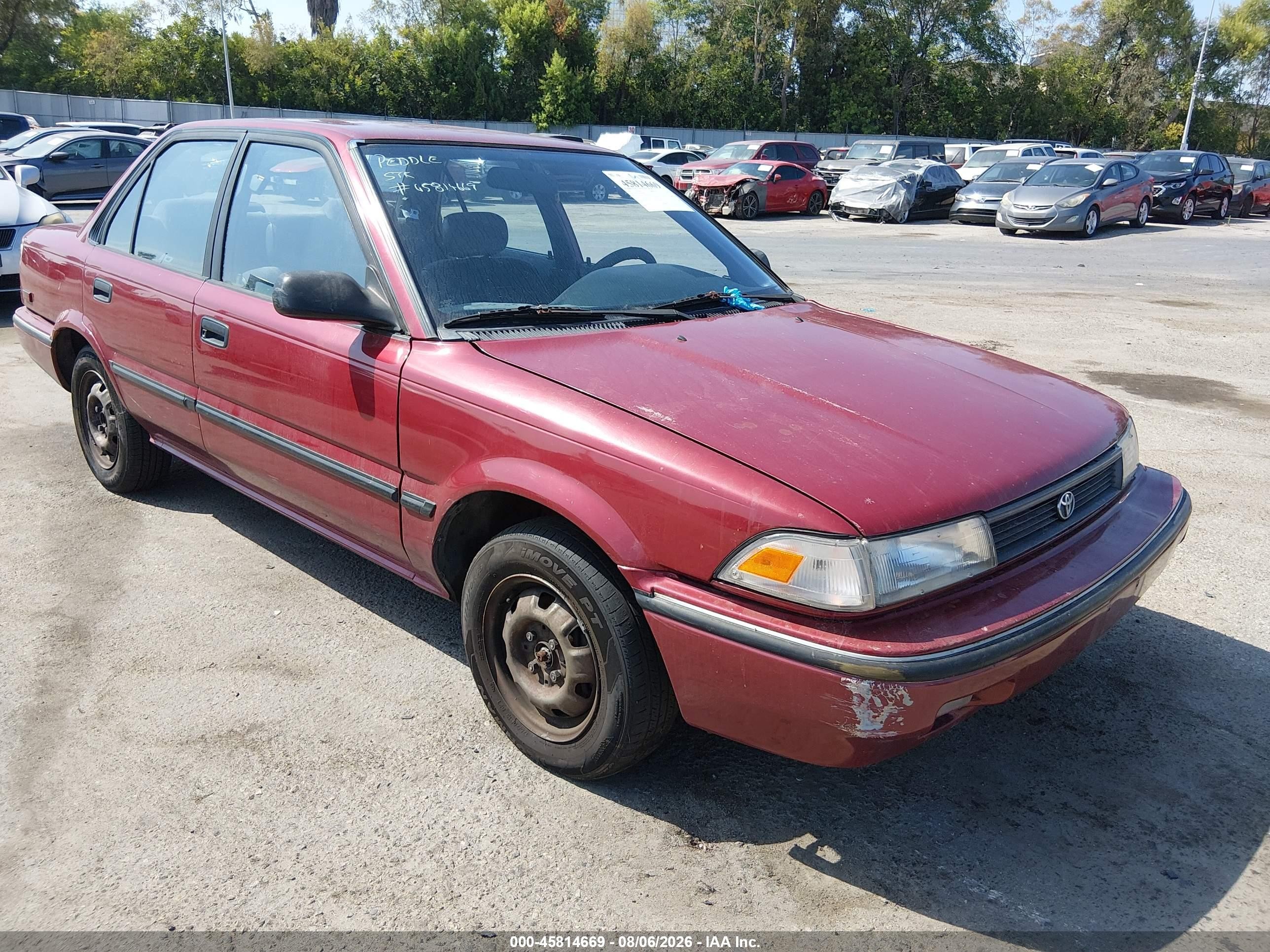 1991 Toyota Corolla Dlx Red vin: 1NXAE94AXMZ180269