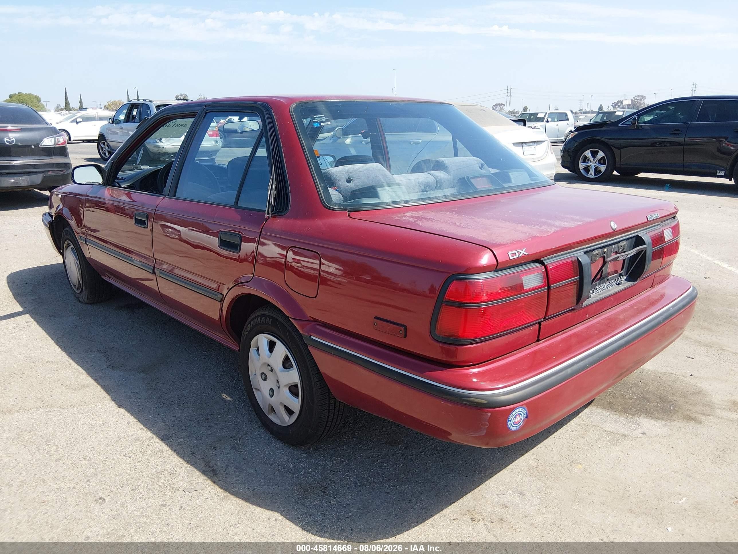1991 Toyota Corolla Dlx Красный vin: 1NXAE94AXMZ180269