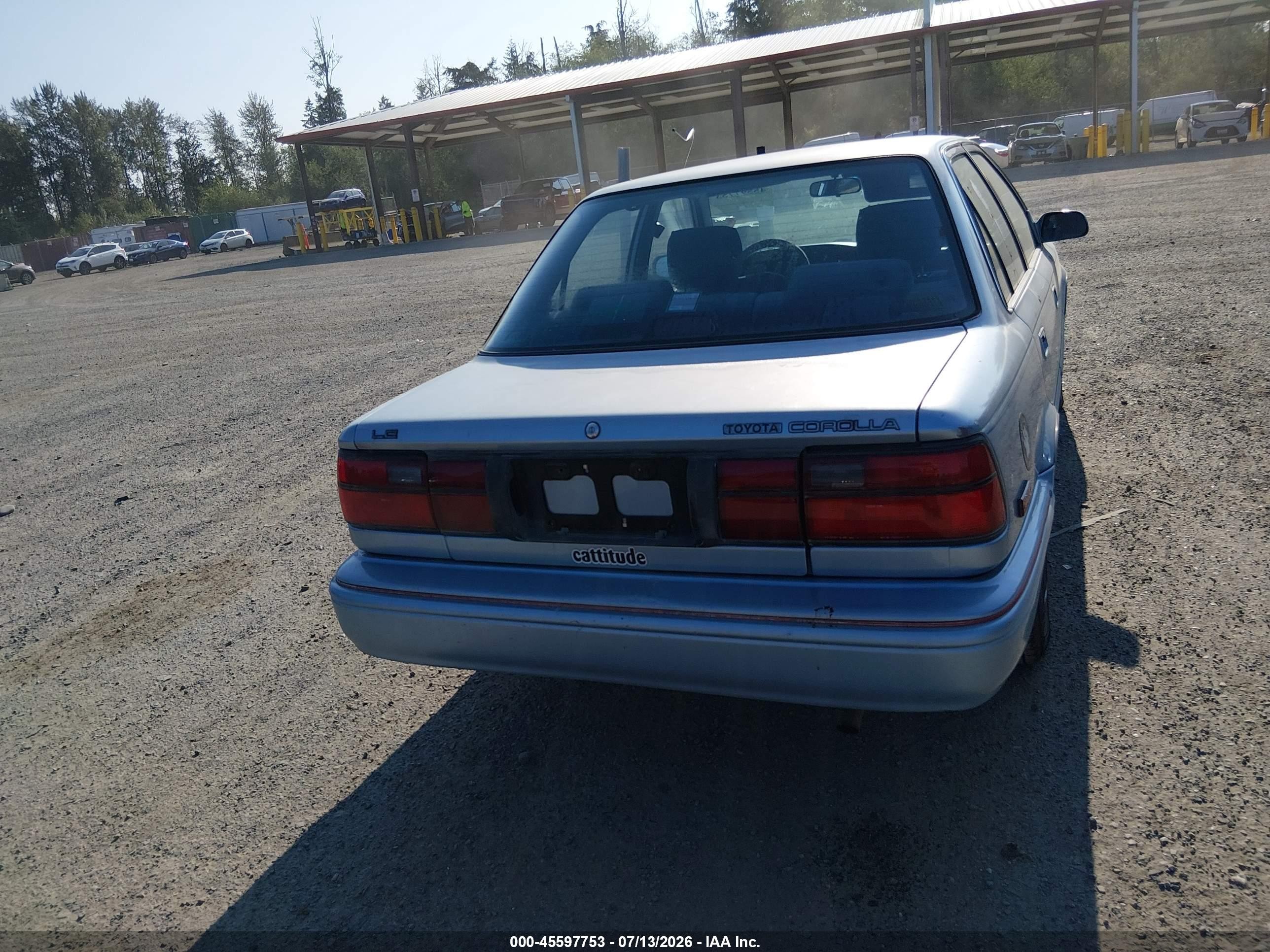 1992 Toyota Corolla Le/dlx Light Blue vin: 1NXAE97A7NZ347944