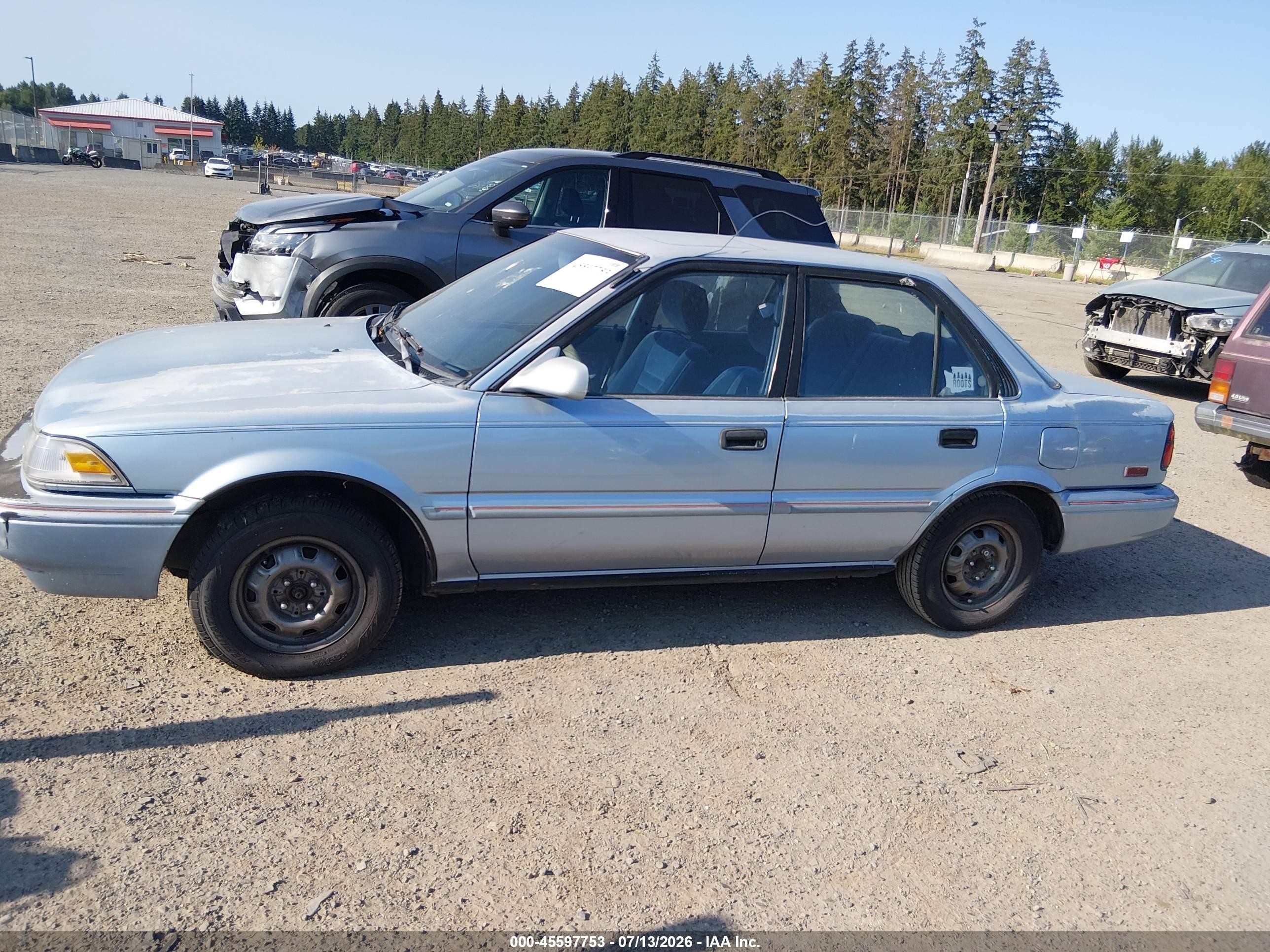 1992 Toyota Corolla Le/dlx Light Blue vin: 1NXAE97A7NZ347944