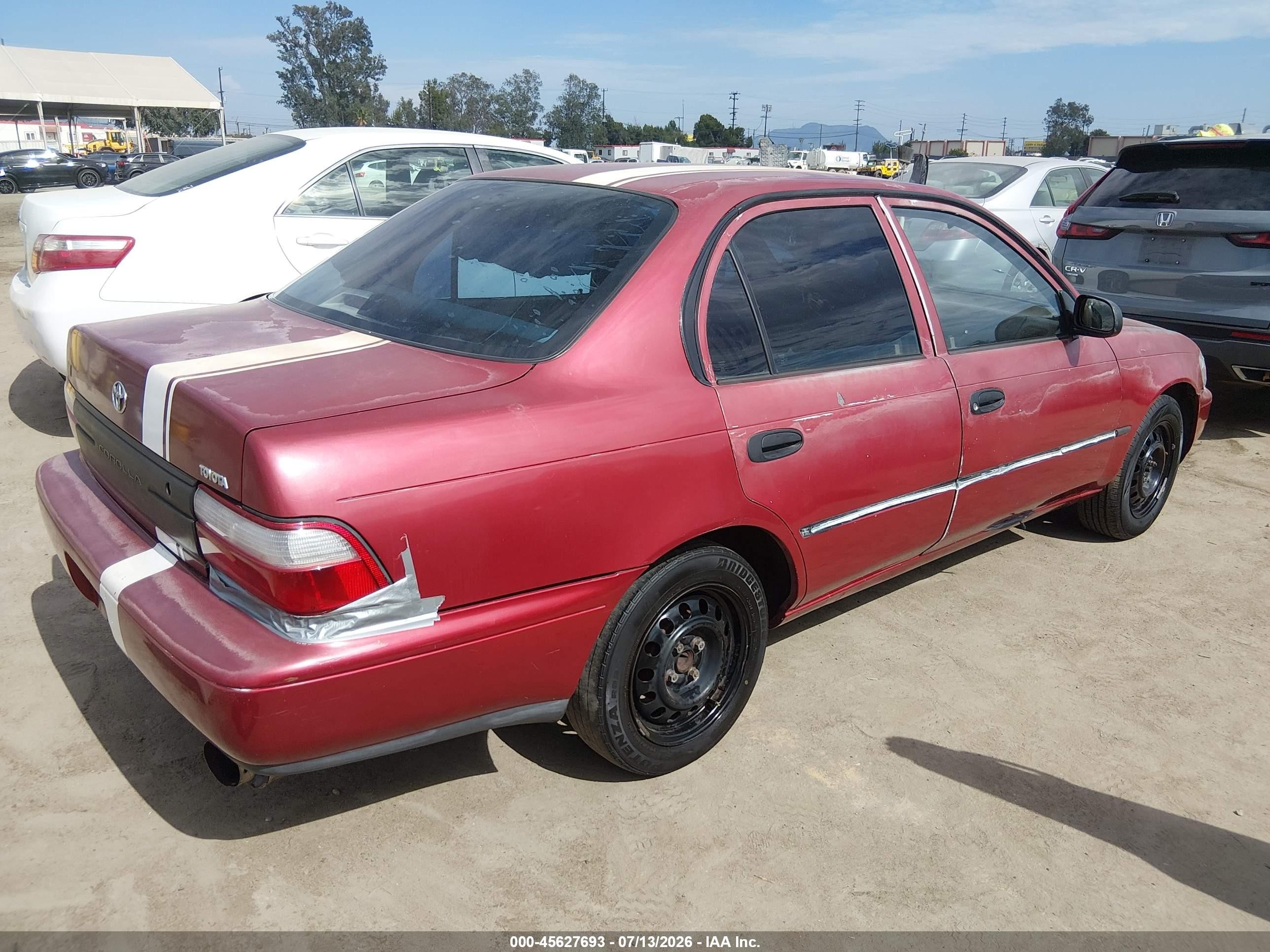 1997 Toyota Corolla Ce Red vin: 1NXBA02E1VZ552536