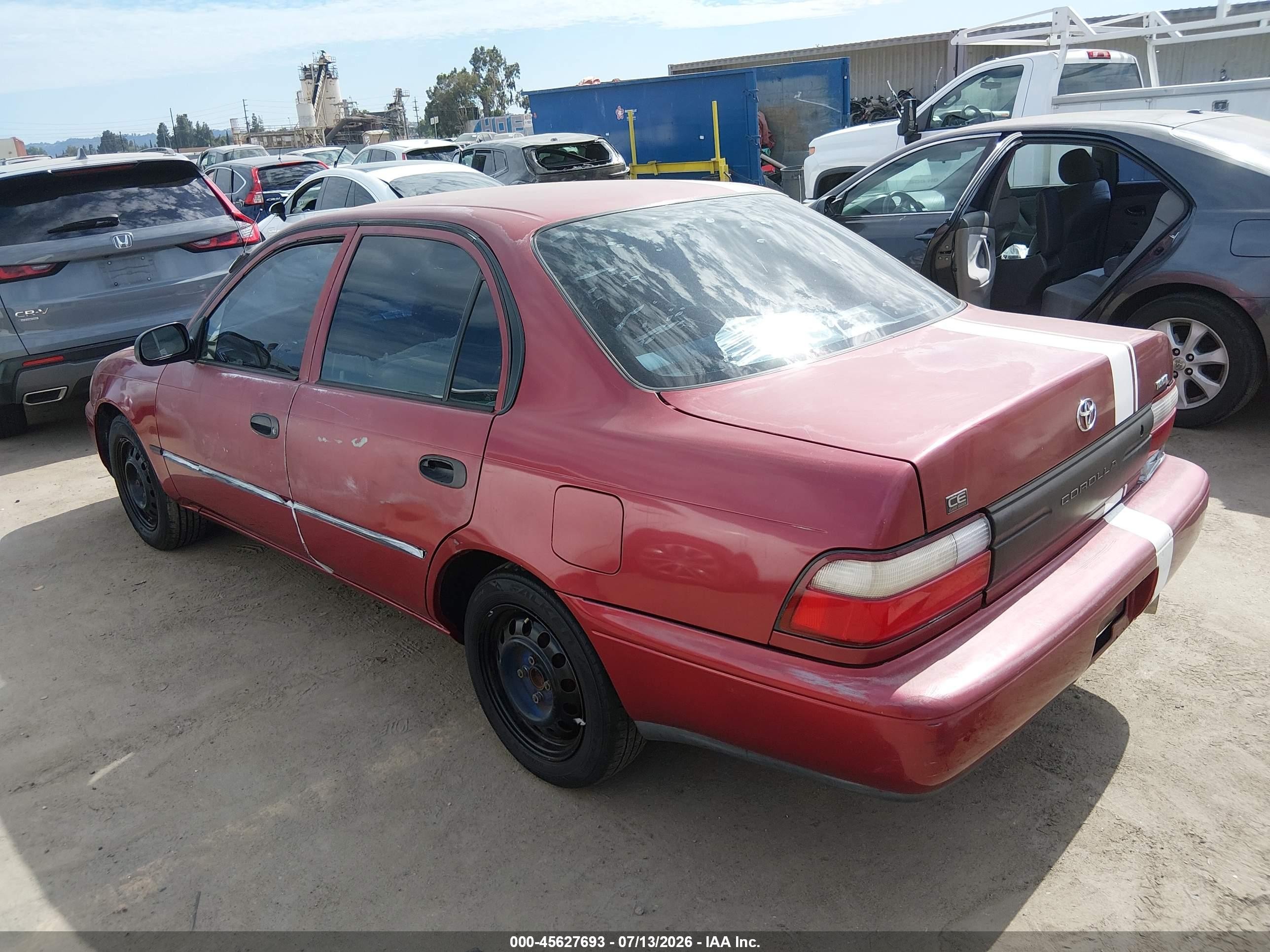 1997 Toyota Corolla Ce Red vin: 1NXBA02E1VZ552536