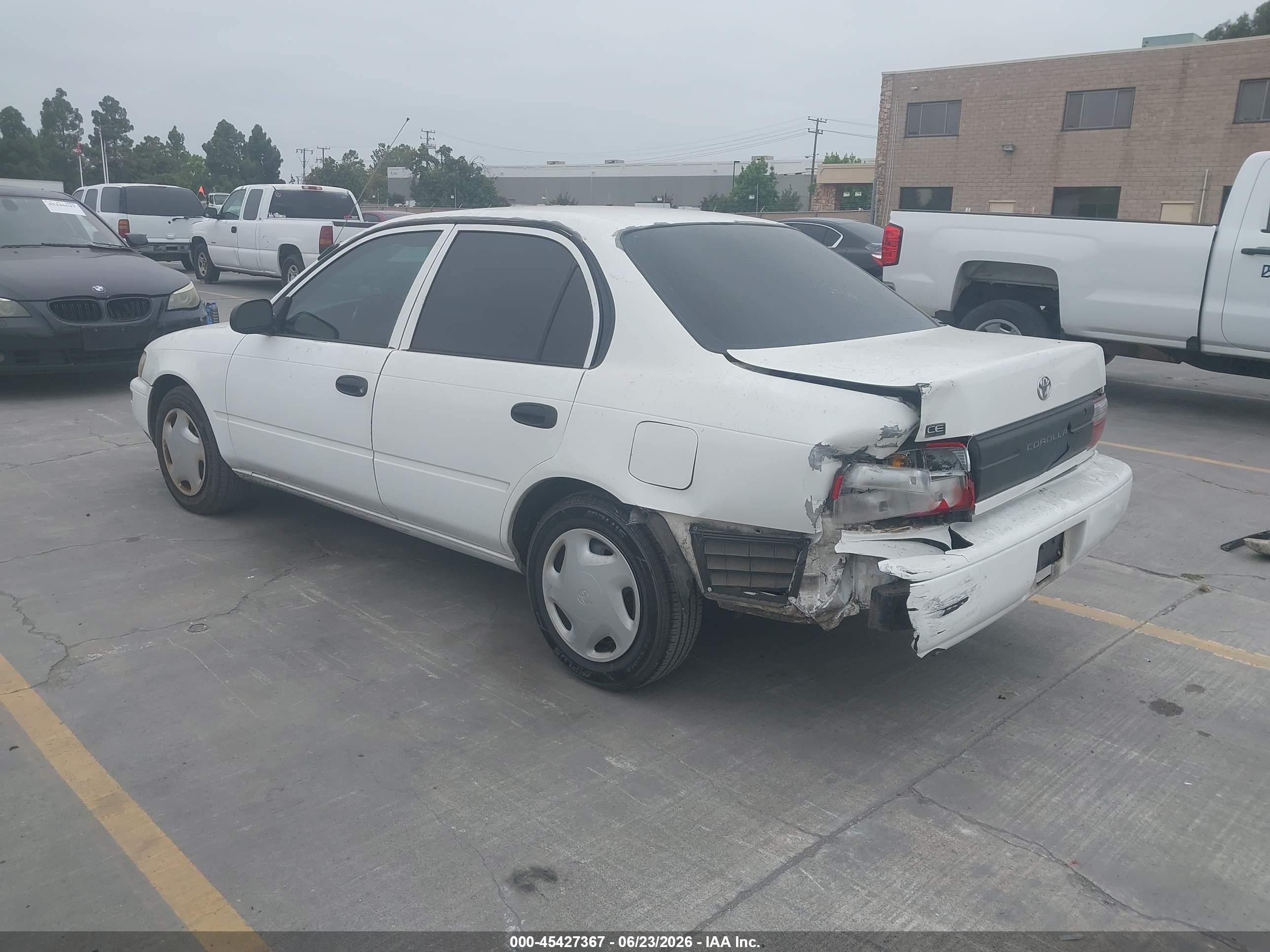 1997 Toyota Corolla Ce White vin: 1NXBA02E6VZ574533