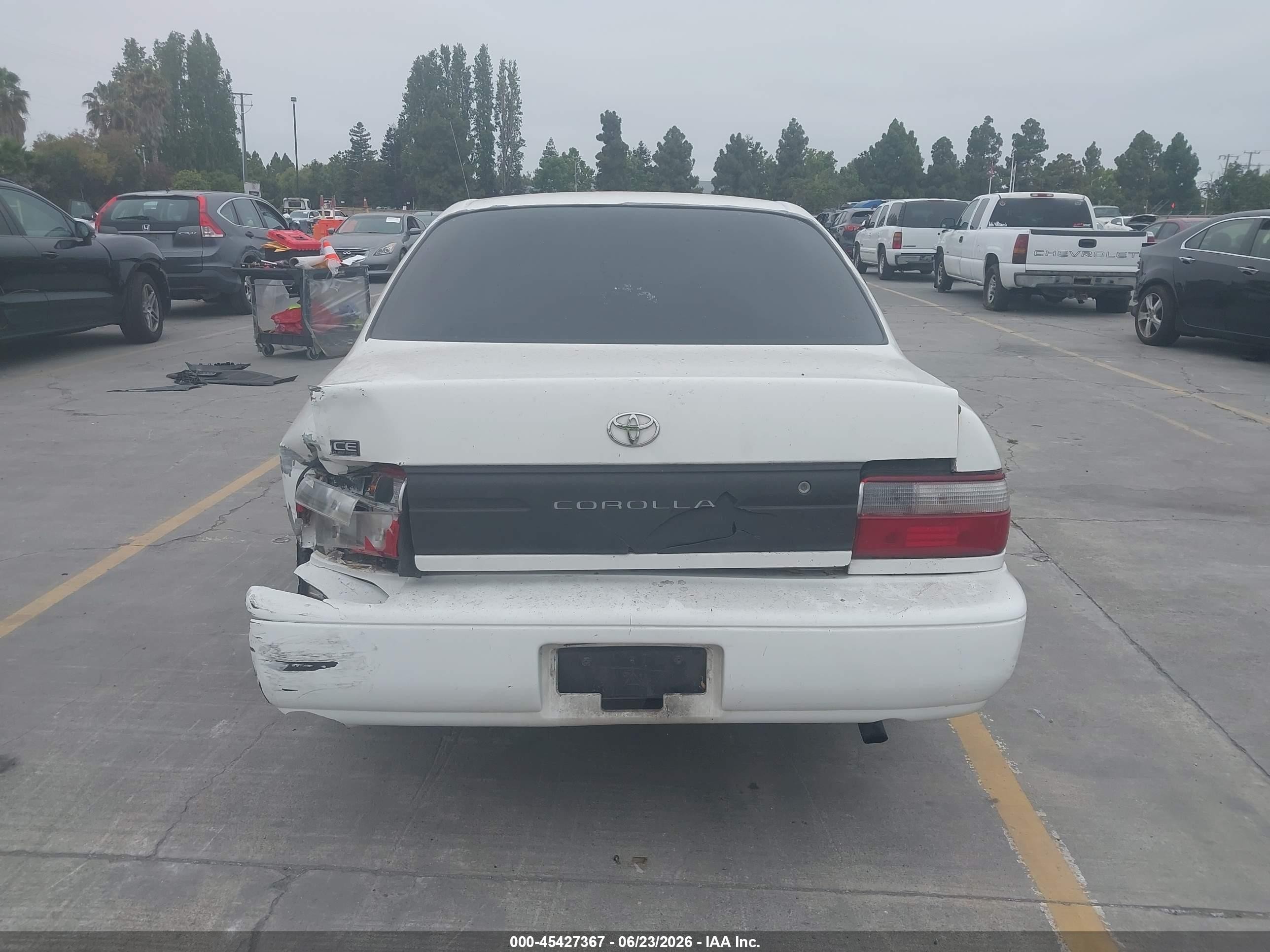 1997 Toyota Corolla Ce White vin: 1NXBA02E6VZ574533