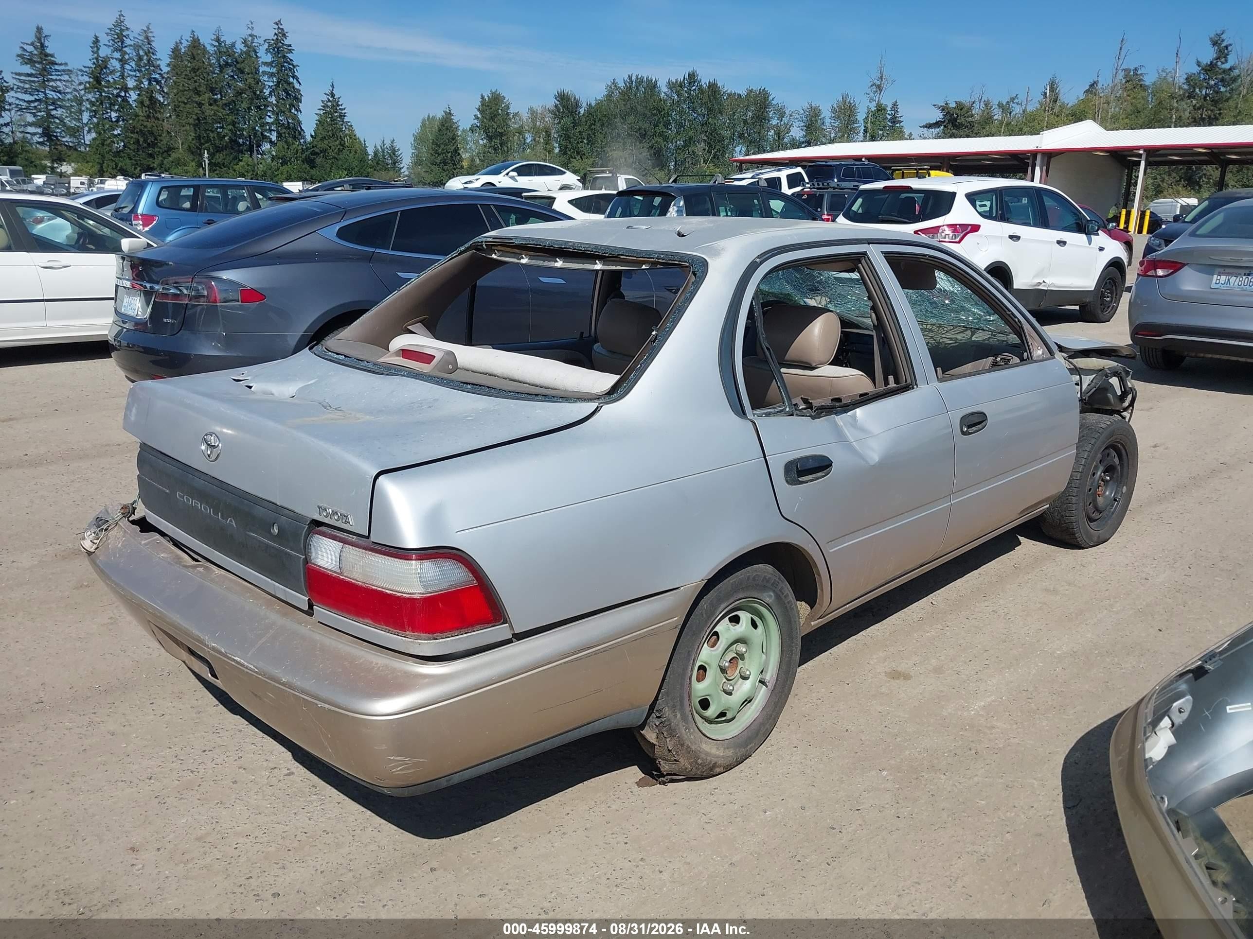 1997 Toyota Corolla Std Silver vin: 1NXBA02EXVZ585602
