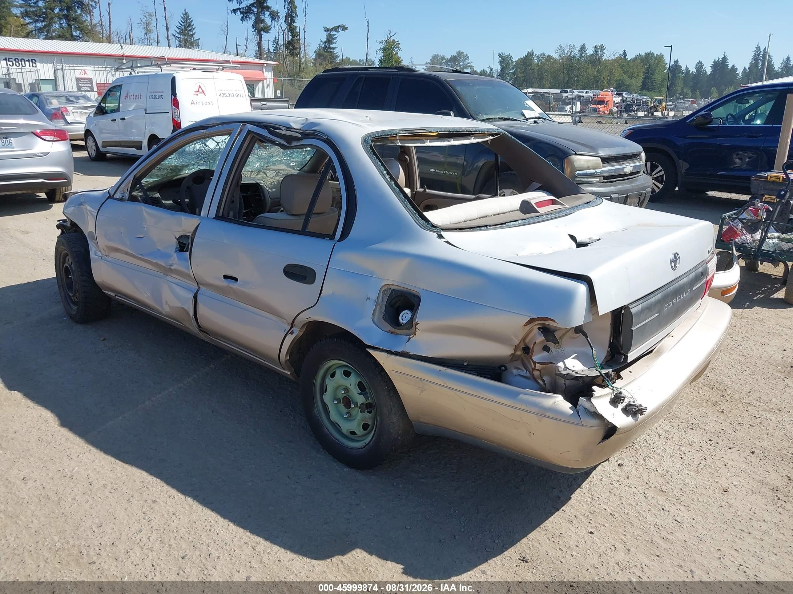 1997 Toyota Corolla Std Silver vin: 1NXBA02EXVZ585602