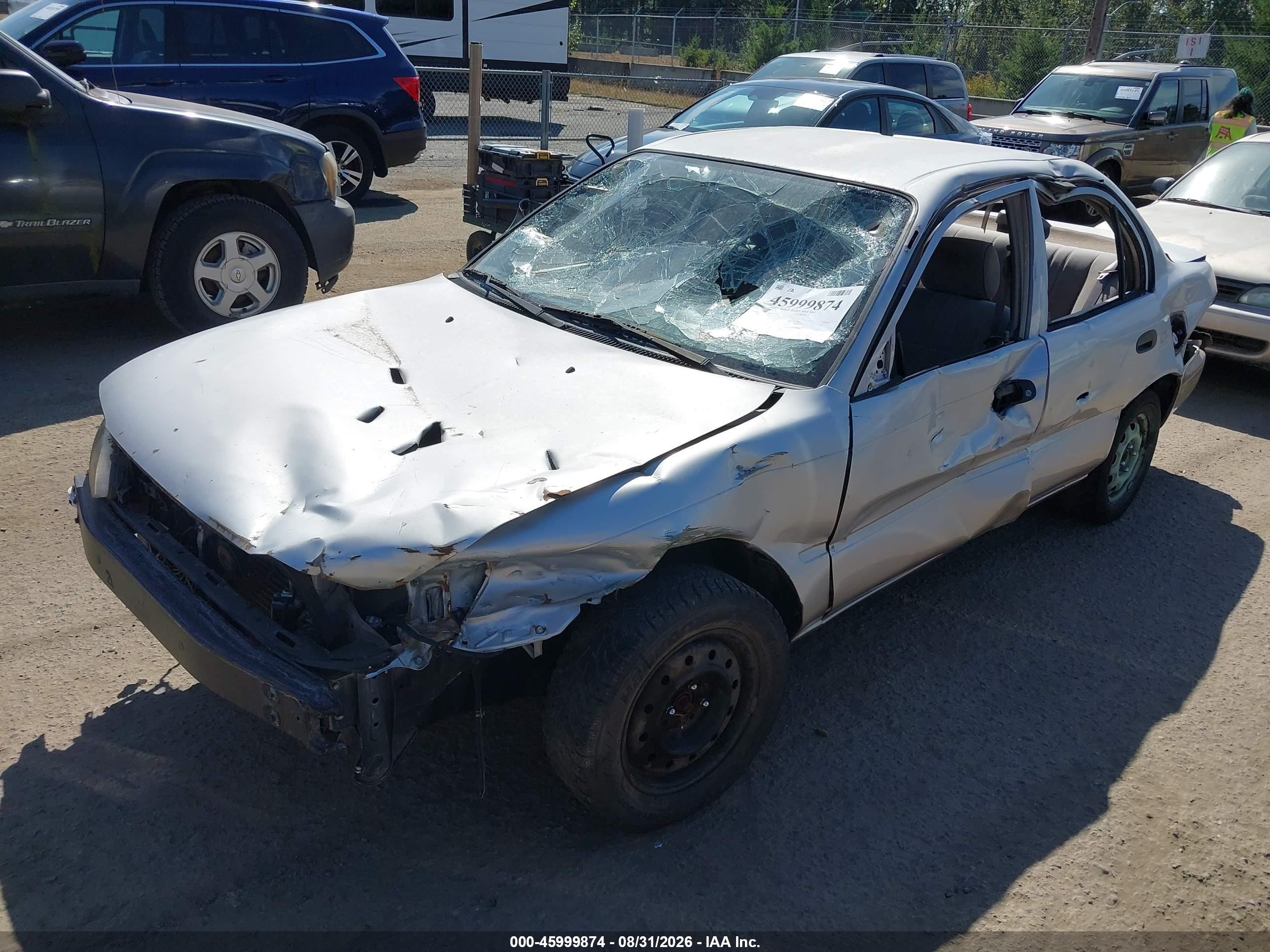 1997 Toyota Corolla Std Silver vin: 1NXBA02EXVZ585602