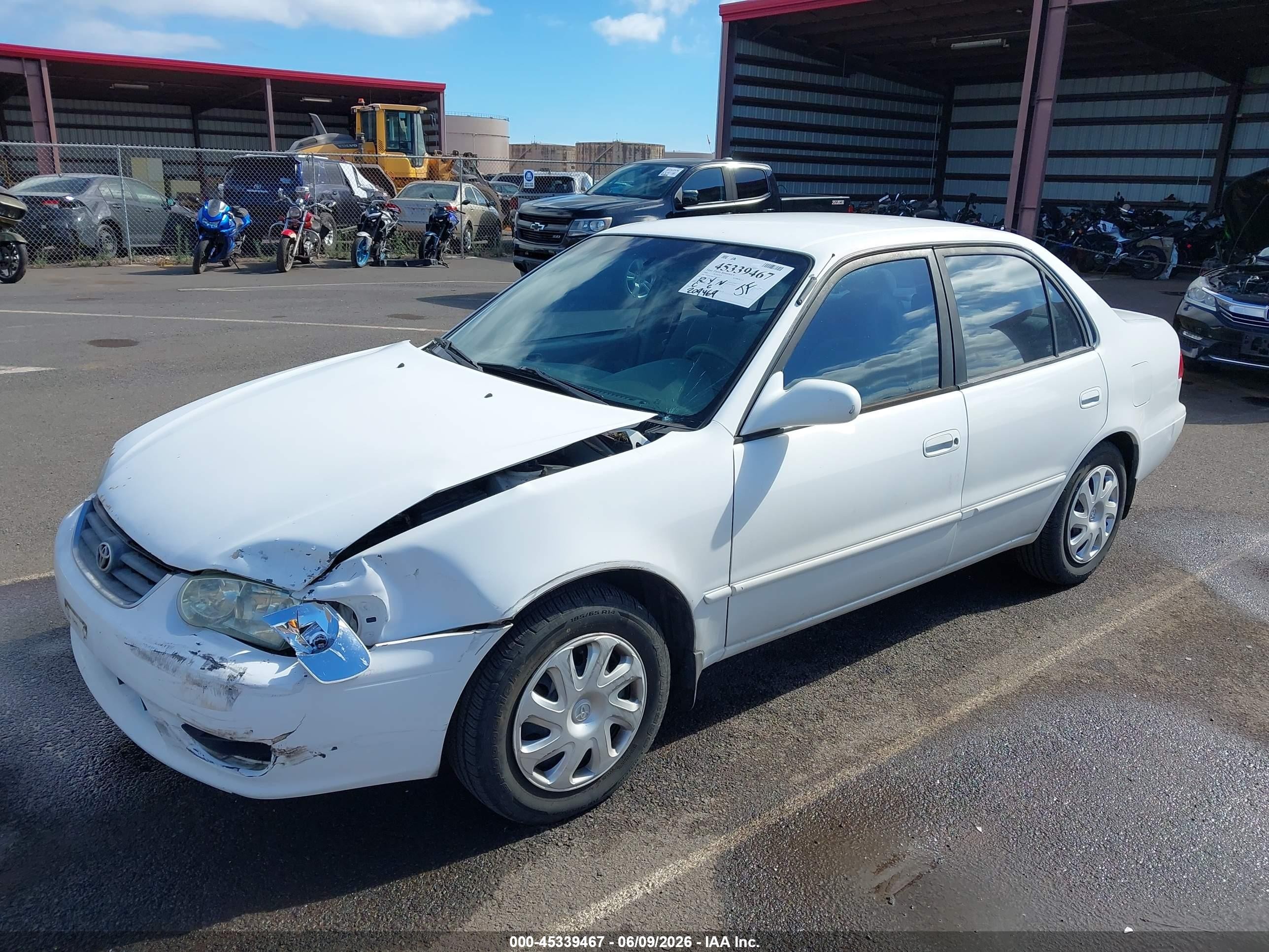 2002 Toyota Corolla Le White vin: 1NXBR12E12Z565619