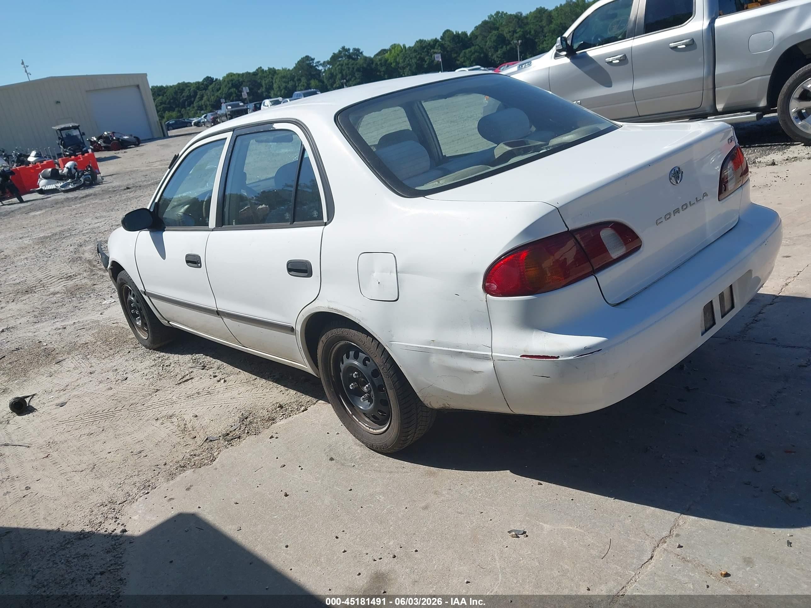 1999 Toyota Corolla Ce White vin: 1NXBR12E3XZ237366