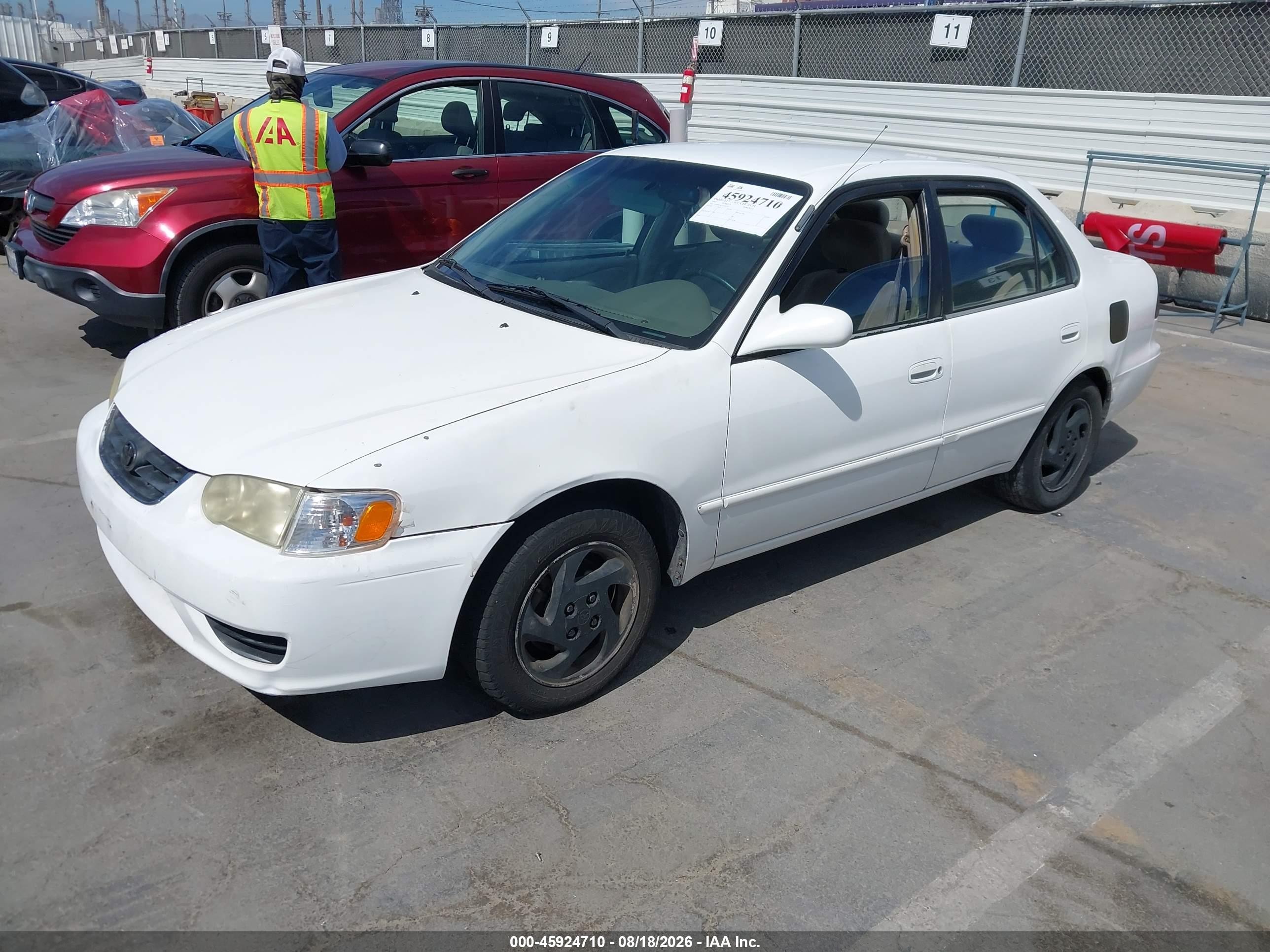 2002 Toyota Corolla Le White vin: 1NXBR12E72Z566242