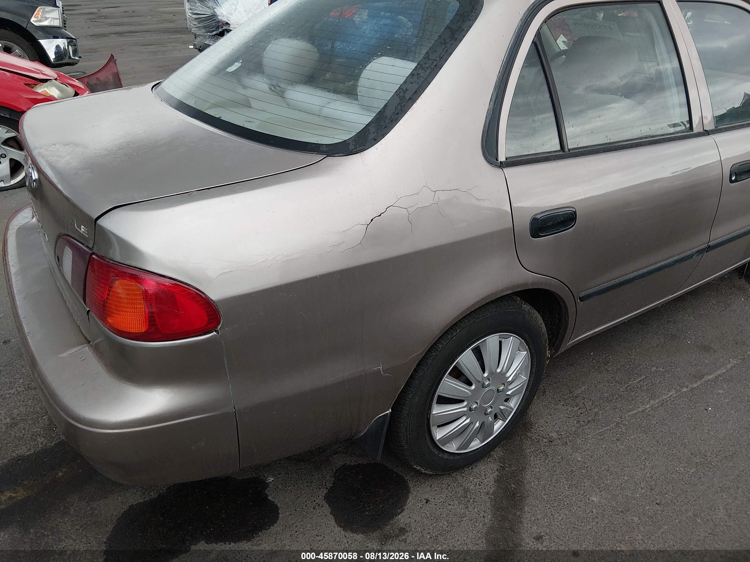 2000 Toyota Corolla Ce Gold vin: 1NXBR12E9YZ310340
