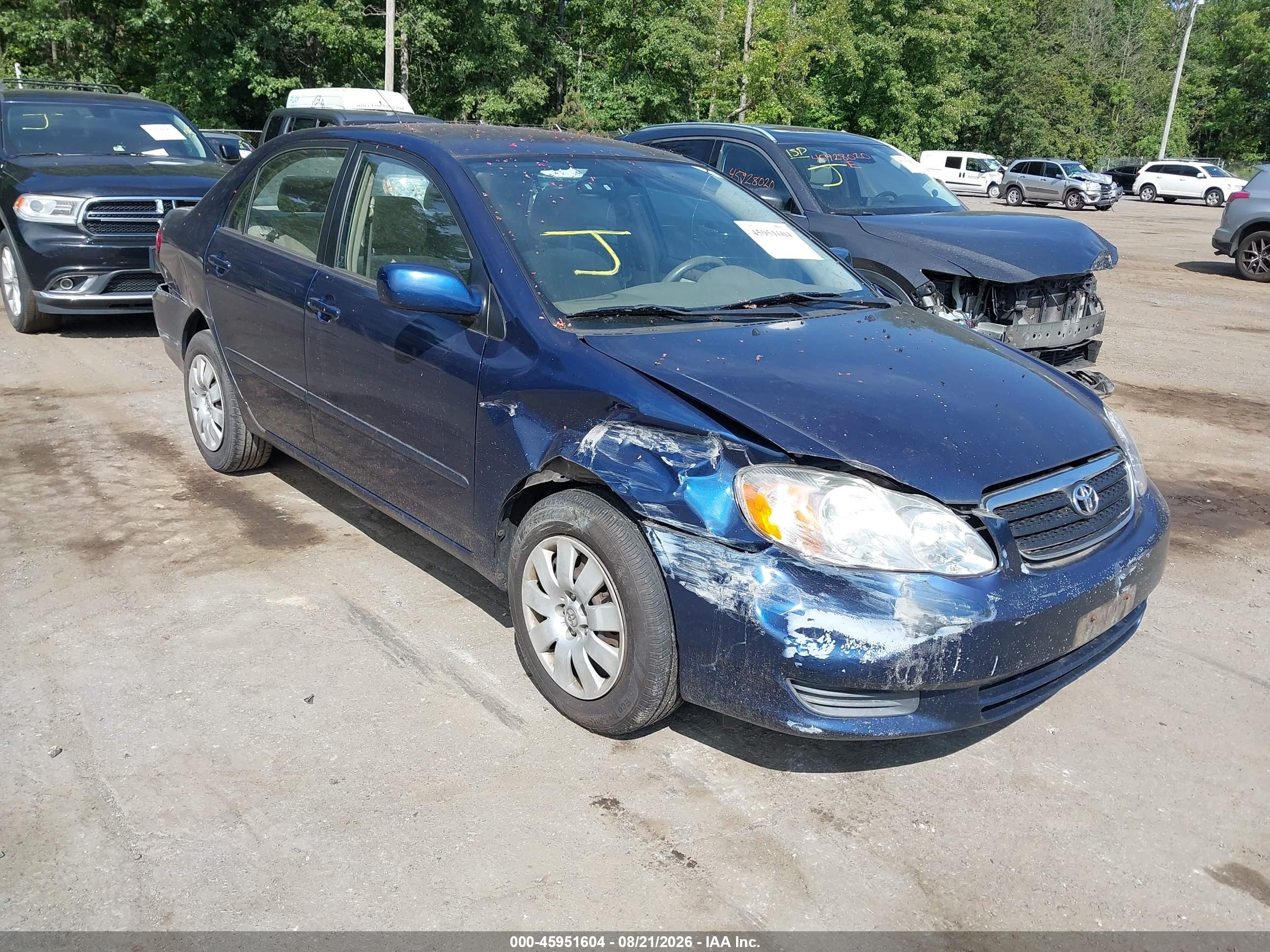 2003 Toyota Corolla Le Blue vin: 1NXBR32E03Z049491