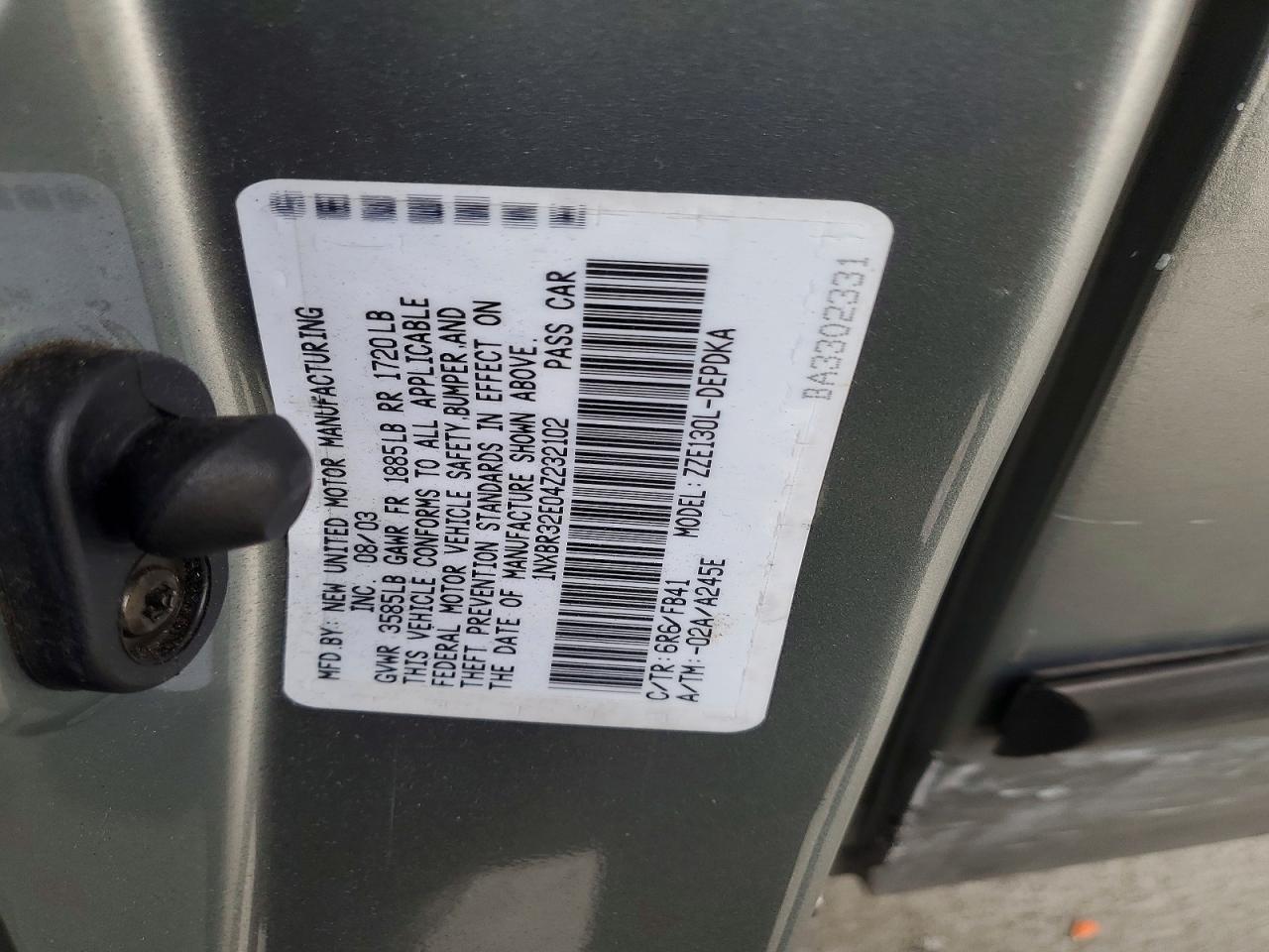 2004 Toyota Corolla Ce Gray vin: 1NXBR32E04Z232102