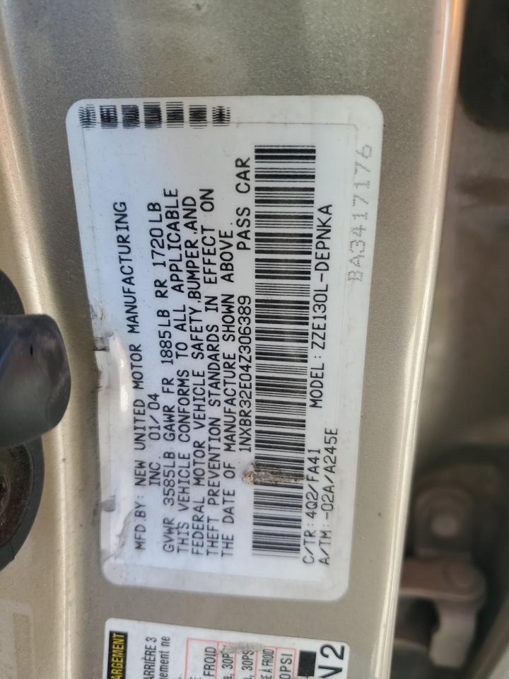 2004 Toyota Corolla Ce Желто-коричневый vin: 1NXBR32E04Z306389