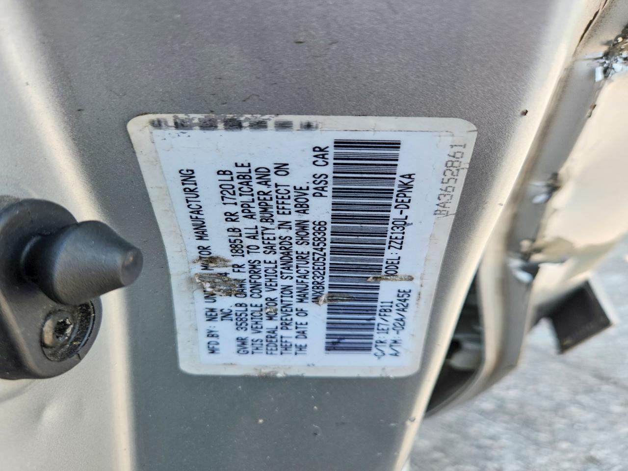 2005 Toyota Corolla Le Silver vin: 1NXBR32E05Z458366