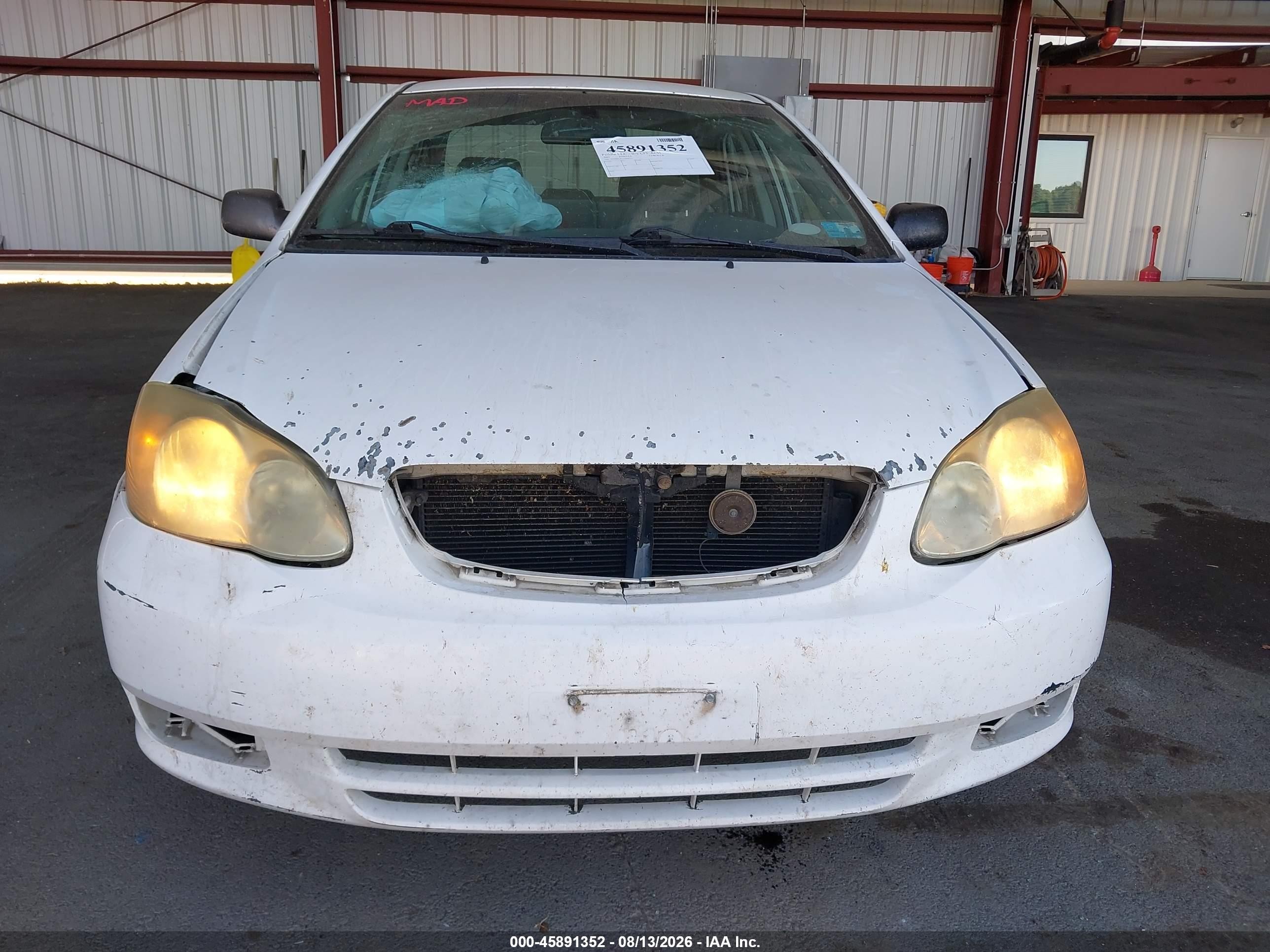 2003 Toyota Corolla Ce White vin: 1NXBR32E13Z058331