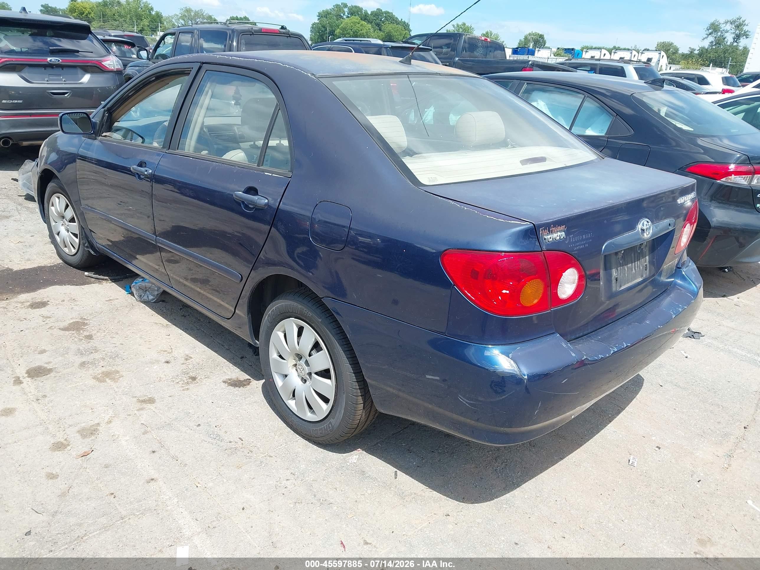 2003 Toyota Corolla Le Blue vin: 1NXBR32E13Z080488