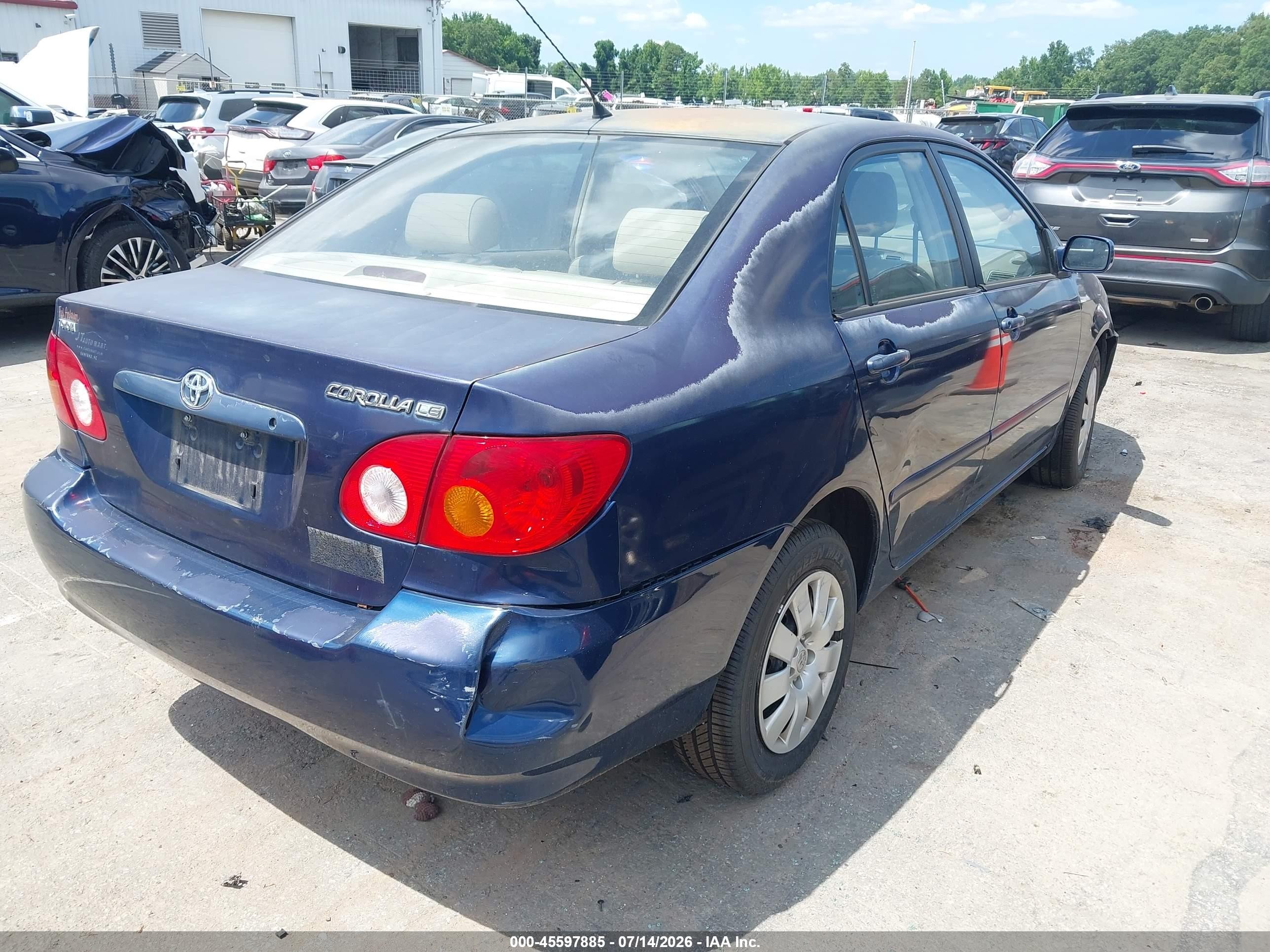 2003 Toyota Corolla Le Blue vin: 1NXBR32E13Z080488