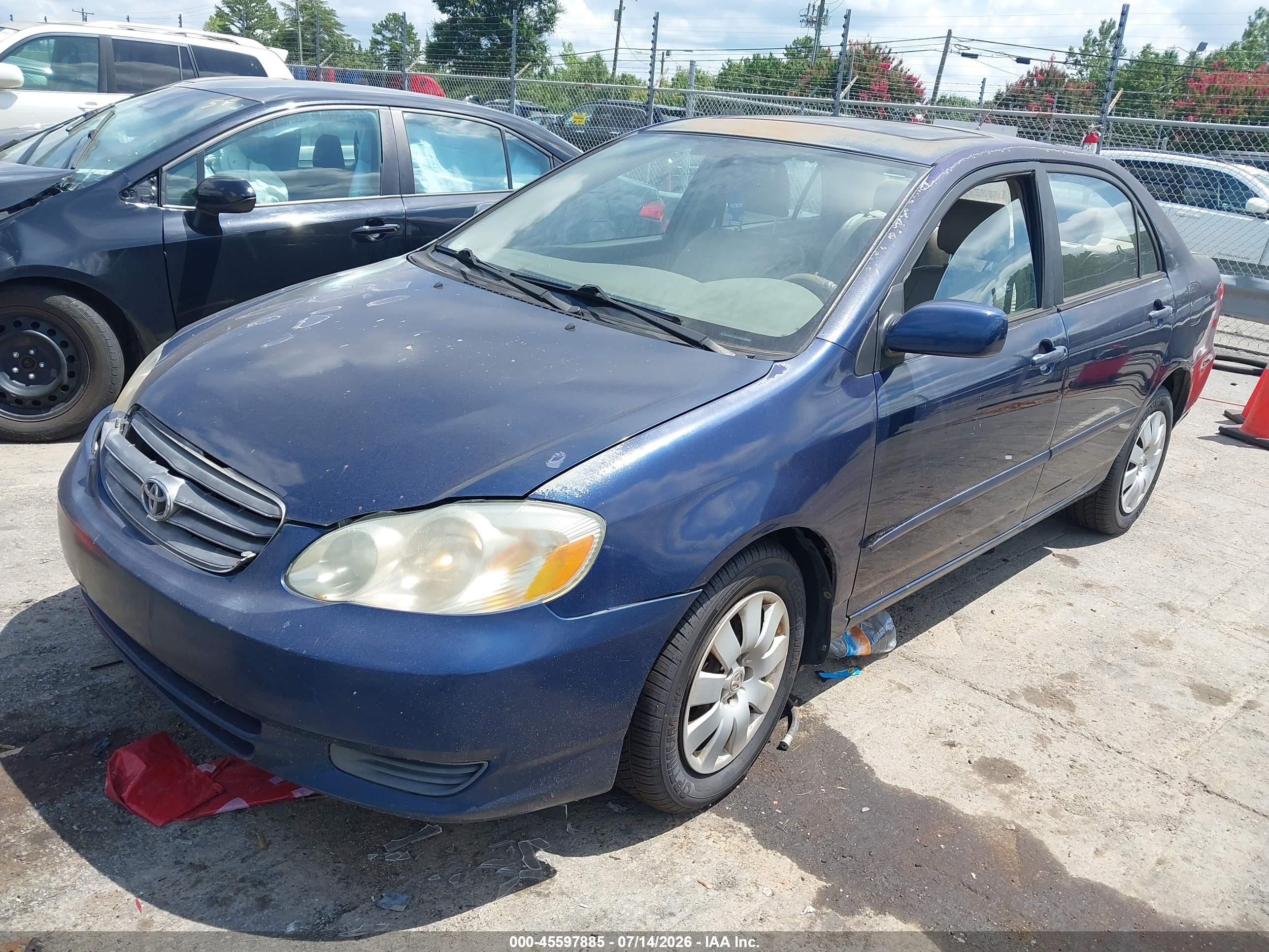 2003 Toyota Corolla Le Blue vin: 1NXBR32E13Z080488