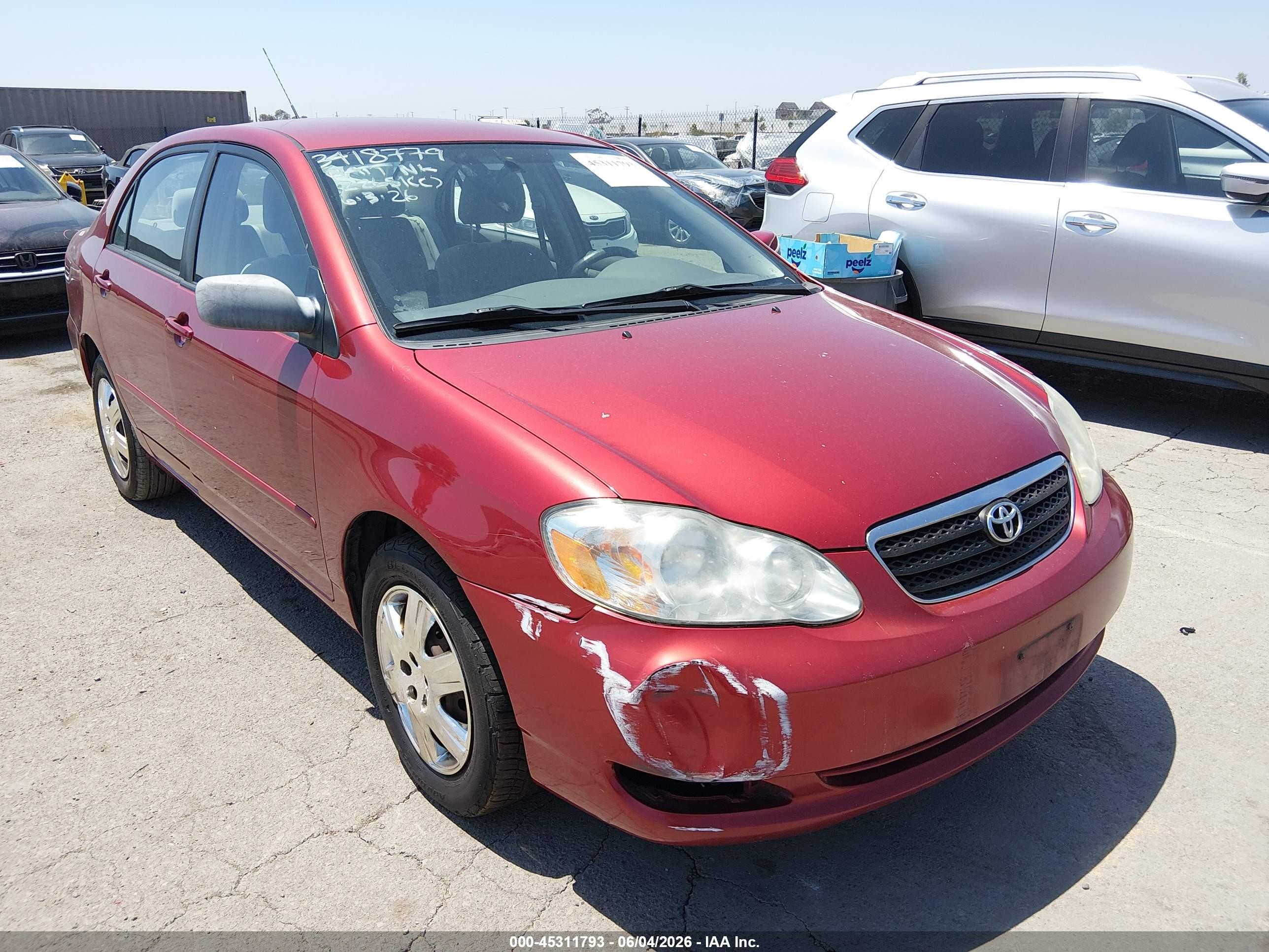 2007 Toyota Corolla Le Burgundy vin: 1NXBR32E27Z922048