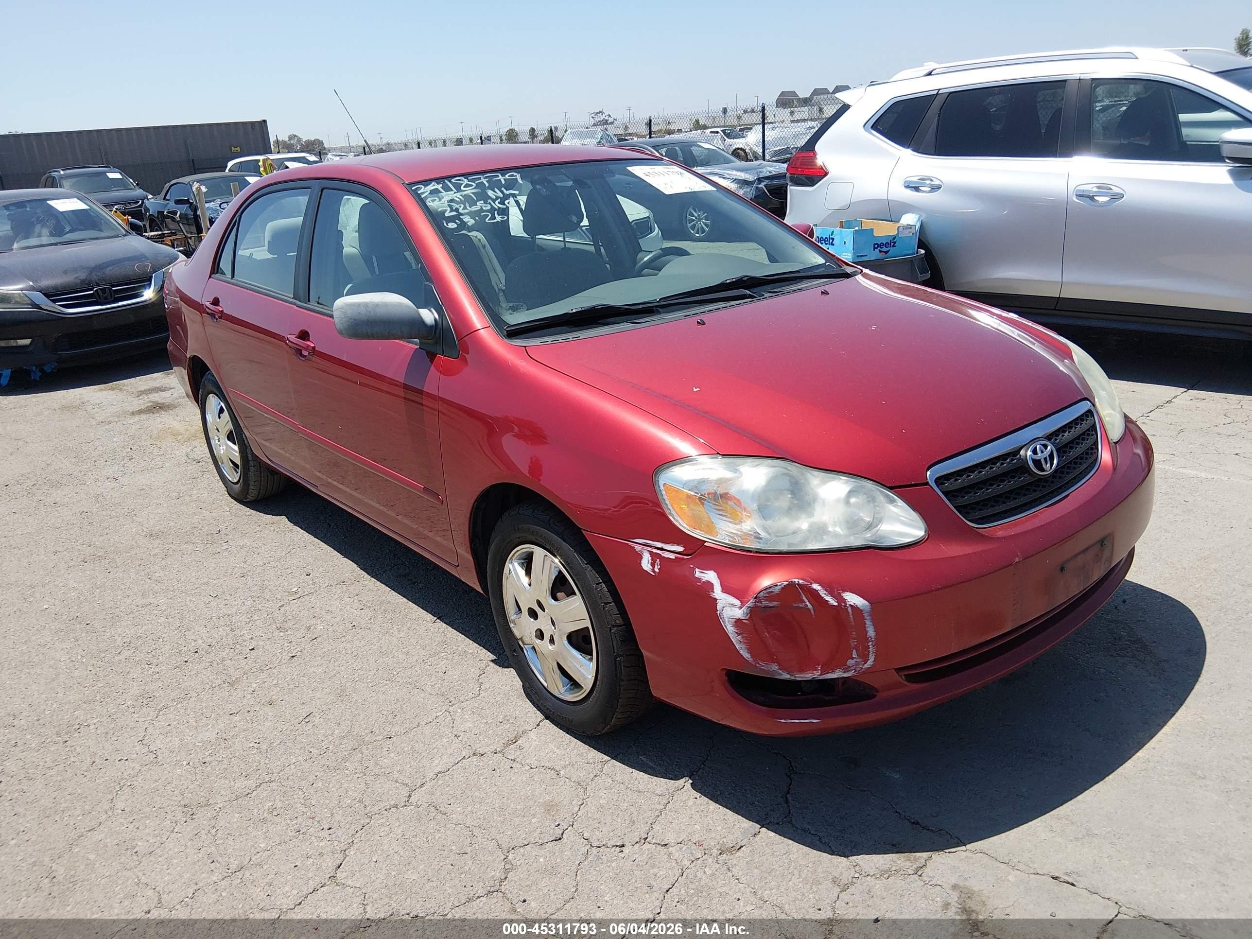 2007 Toyota Corolla Le Burgundy vin: 1NXBR32E27Z922048