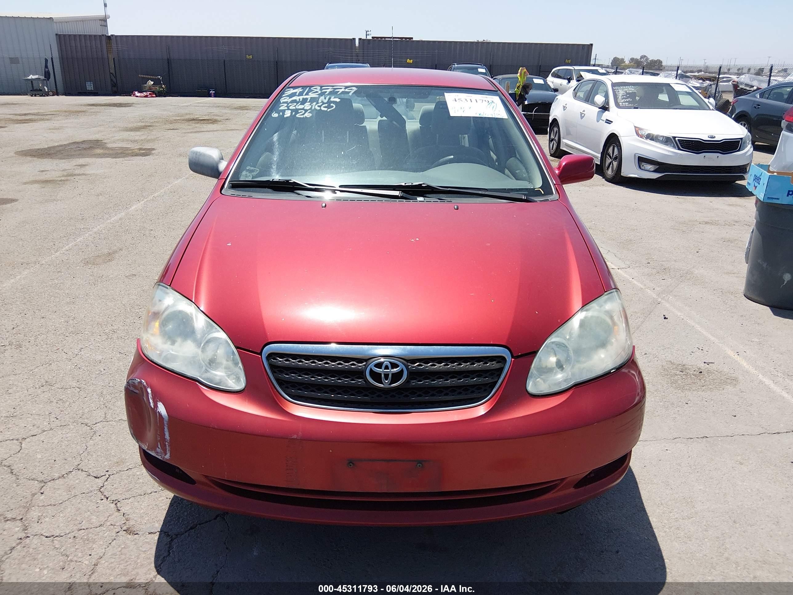 2007 Toyota Corolla Le Burgundy vin: 1NXBR32E27Z922048
