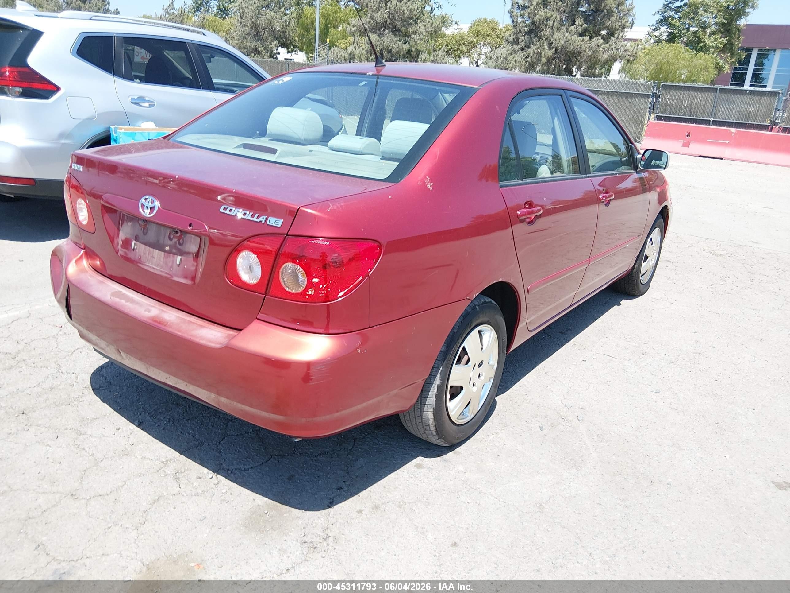 2007 Toyota Corolla Le Burgundy vin: 1NXBR32E27Z922048