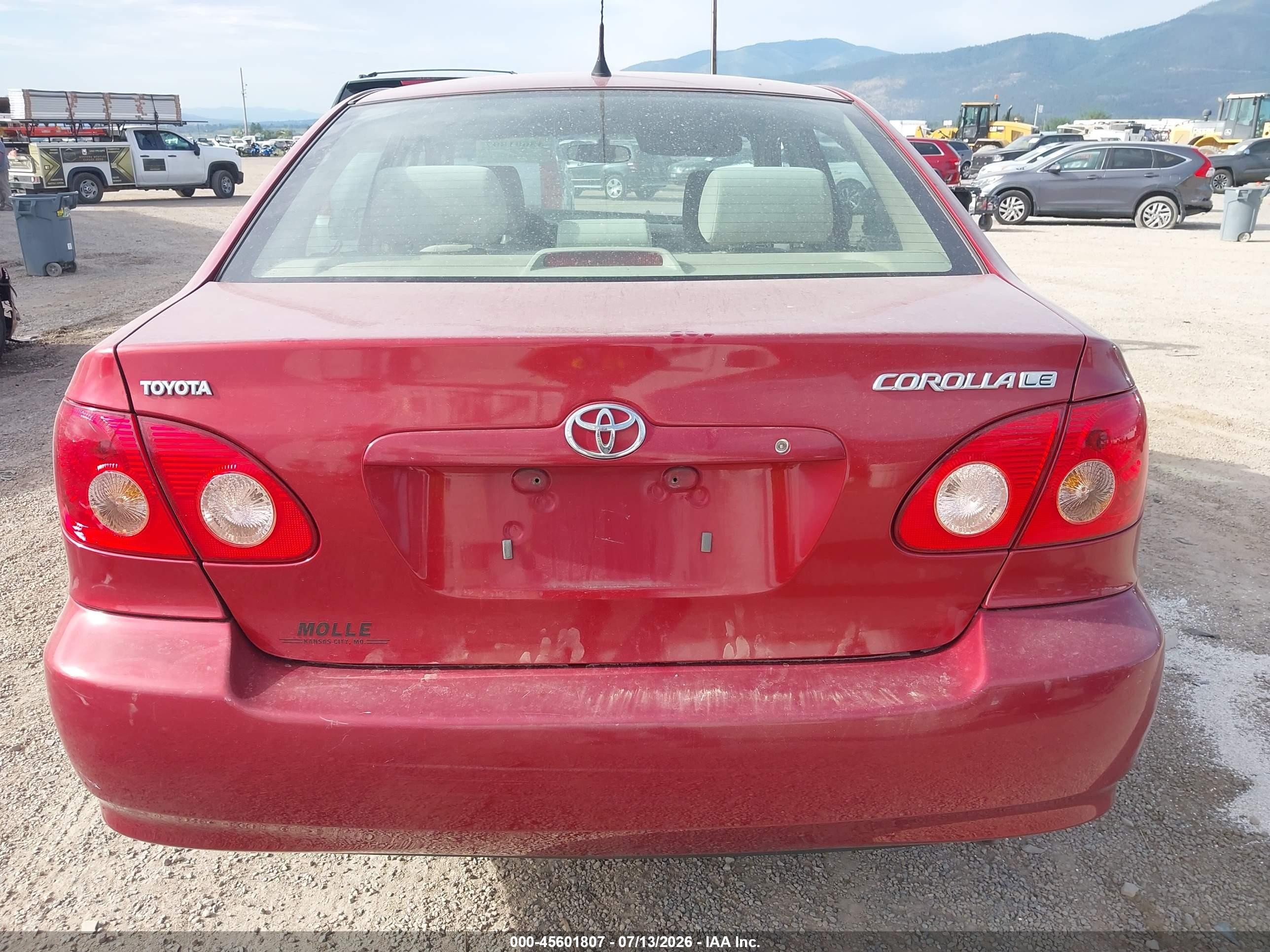 2007 Toyota Corolla Le Red vin: 1NXBR32E27Z934894