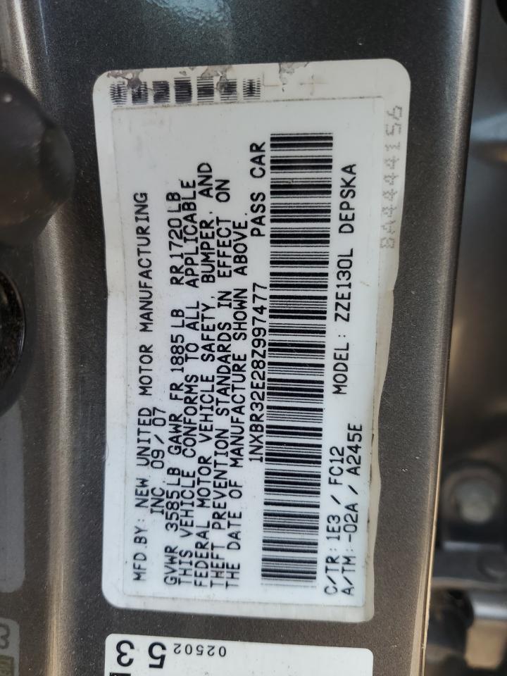 2008 Toyota Corolla Серый vin: 1NXBR32E28Z997477