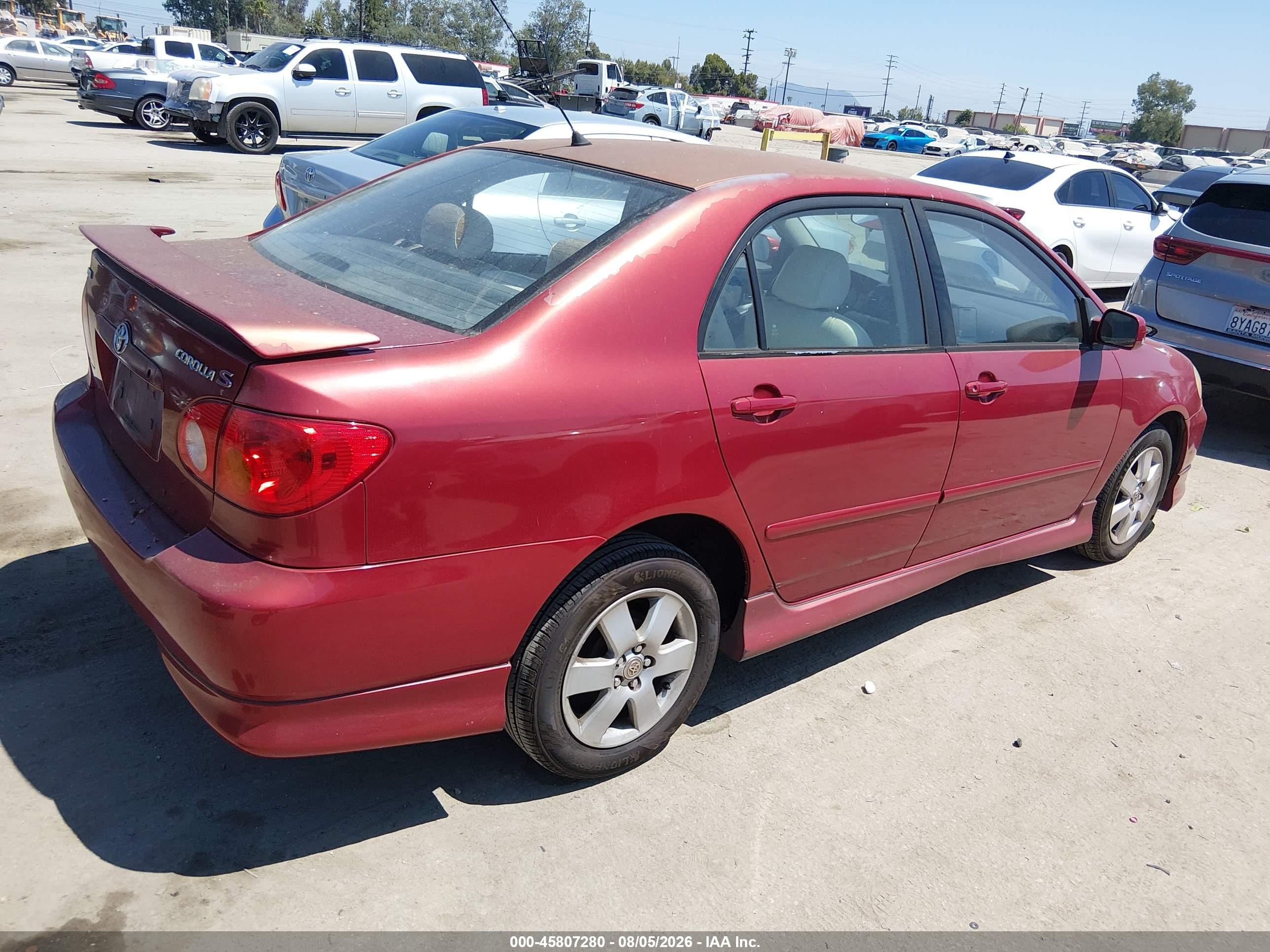 2004 Toyota Corolla S Red vin: 1NXBR32E34Z219926