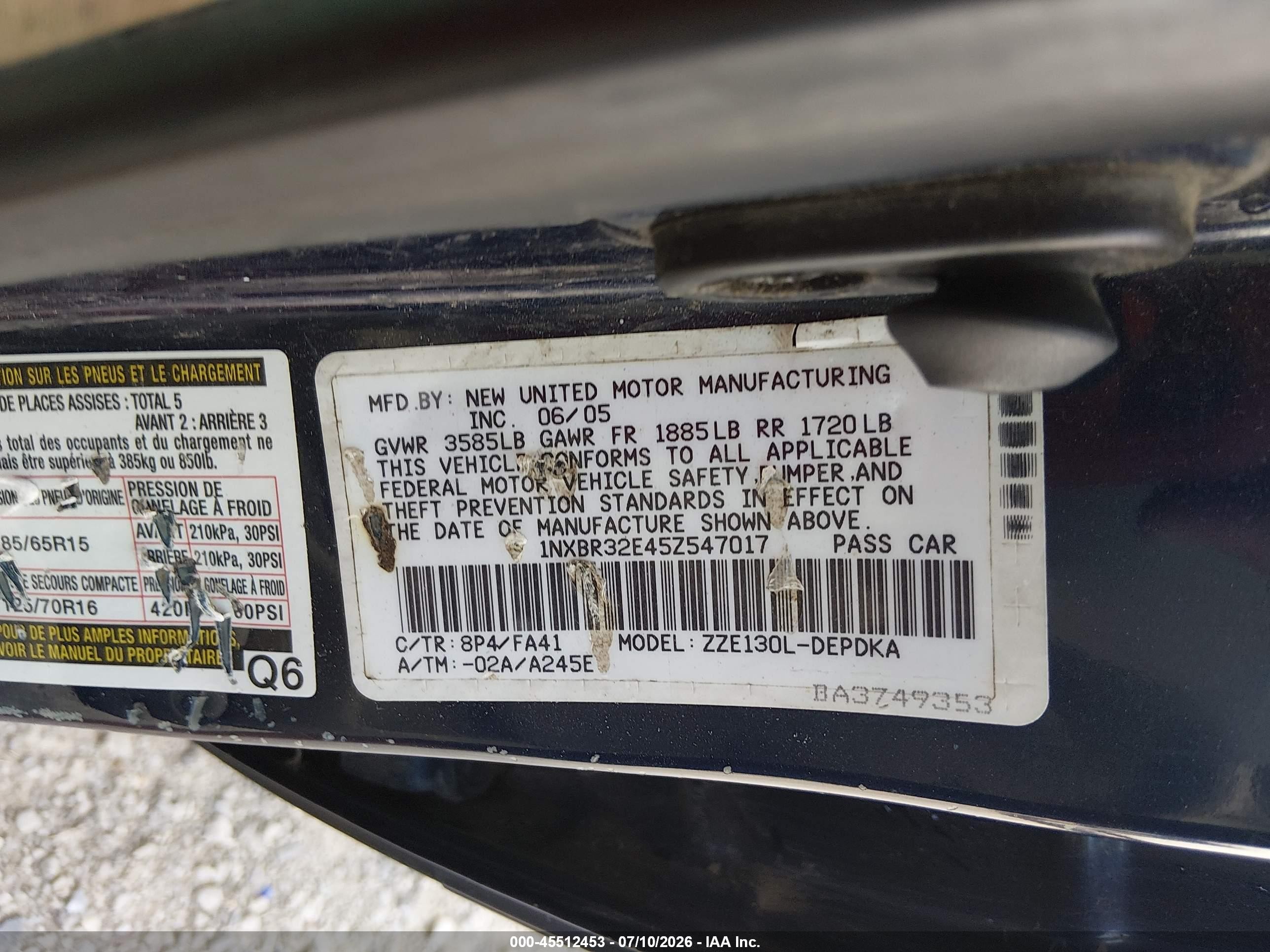 2005 Toyota Corolla Ce Синий vin: 1NXBR32E45Z547017