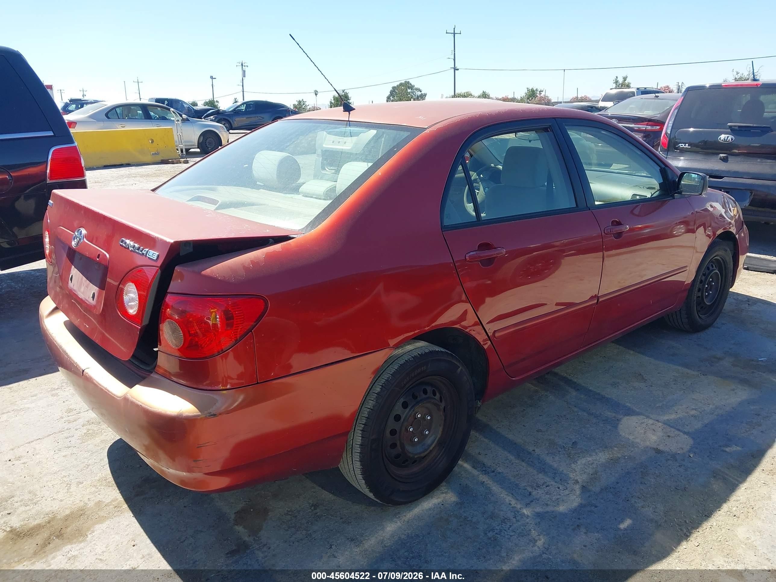 2007 Toyota Corolla Le Orange vin: 1NXBR32E47Z896116