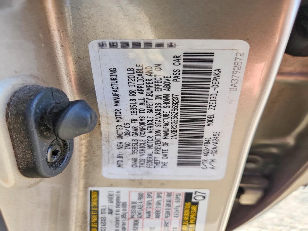 2006 Toyota Corolla Le Желто-коричневый vin: 1NXBR32E56Z569237