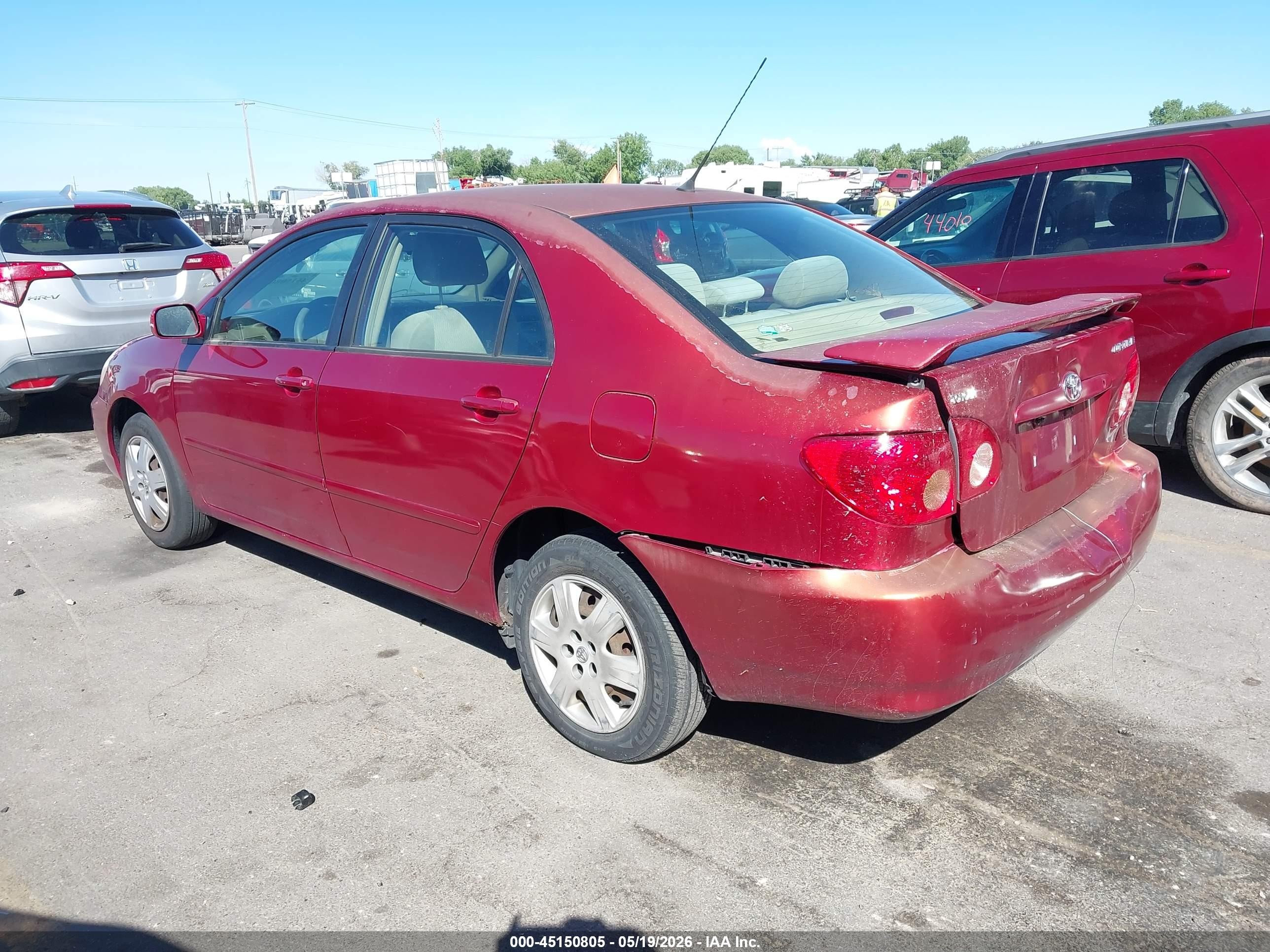 2007 Toyota Corolla Le Red vin: 1NXBR32E57Z768189