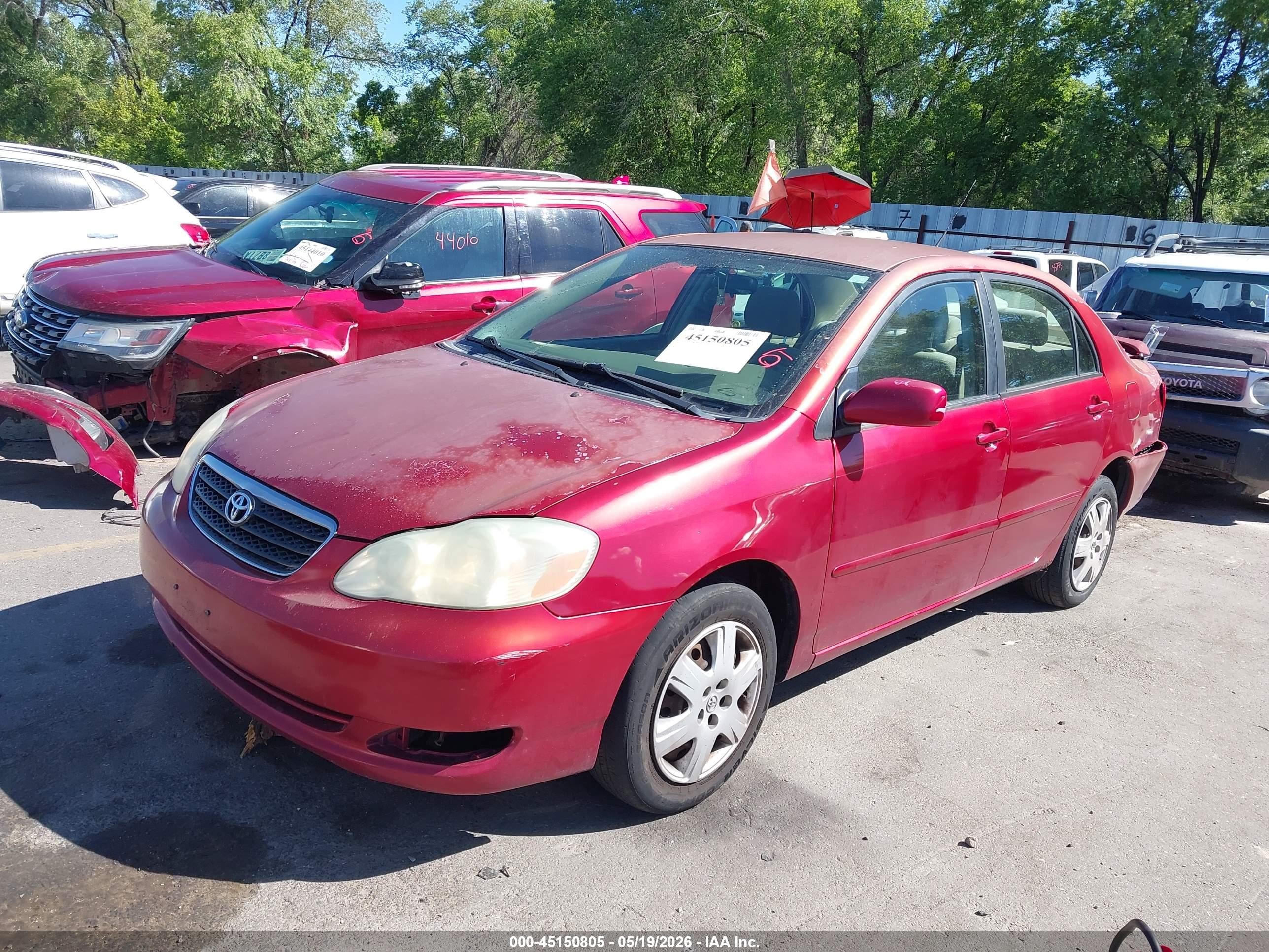 2007 Toyota Corolla Le Red vin: 1NXBR32E57Z768189