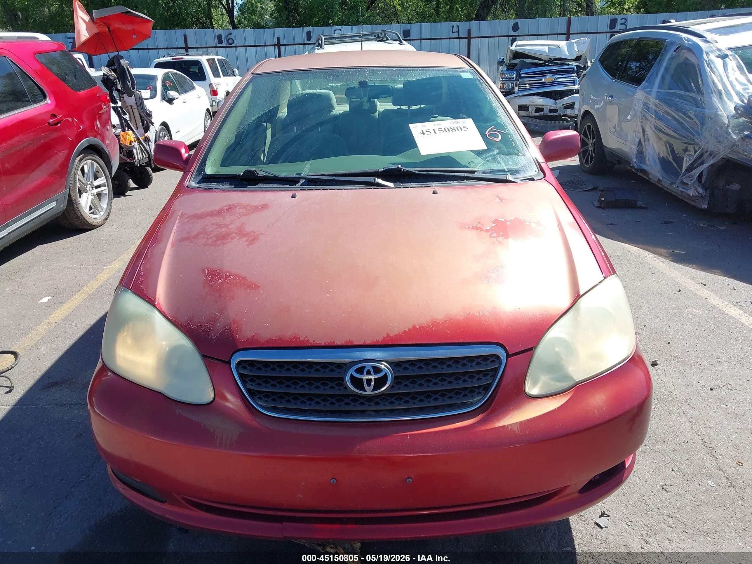 2007 Toyota Corolla Le Red vin: 1NXBR32E57Z768189