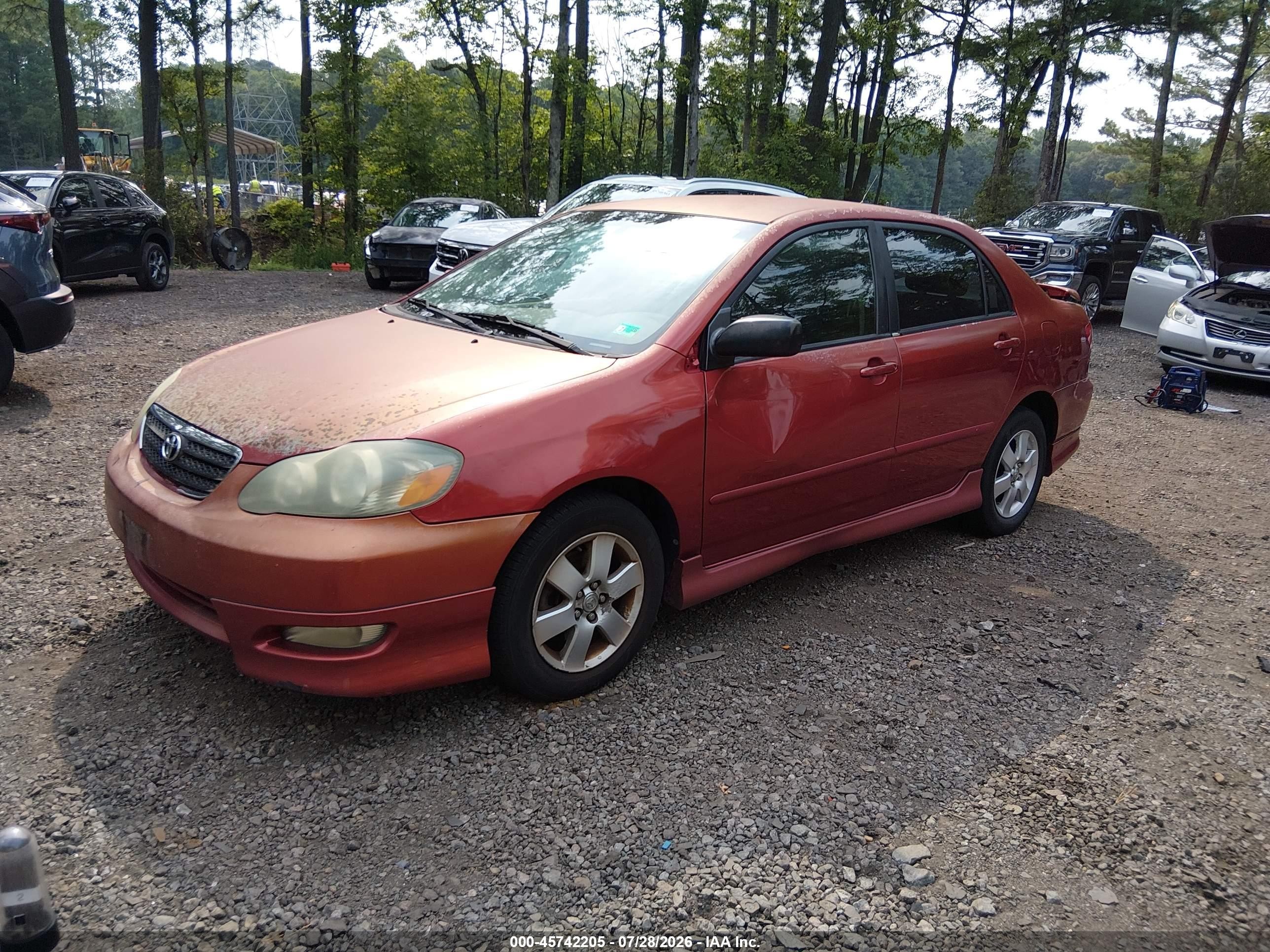 2005 Toyota Corolla S Red vin: 1NXBR32E65Z548928