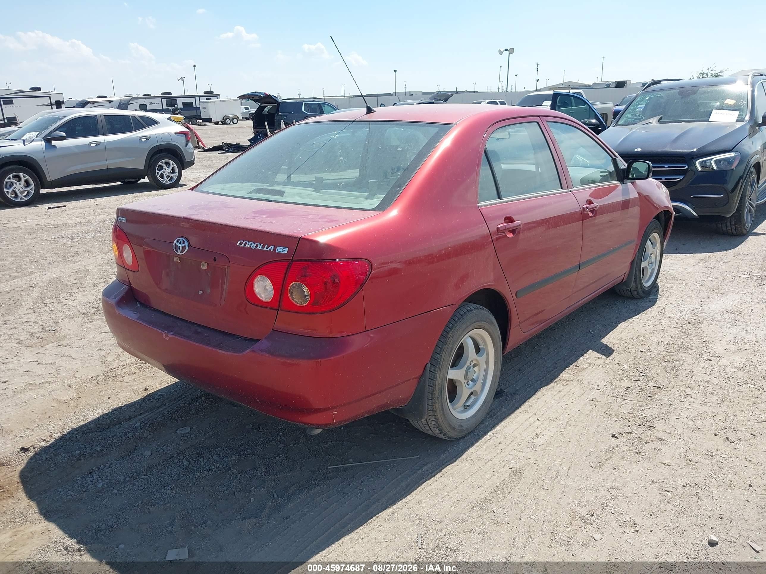 2008 Toyota Corolla Ce Red vin: 1NXBR32E68Z035232