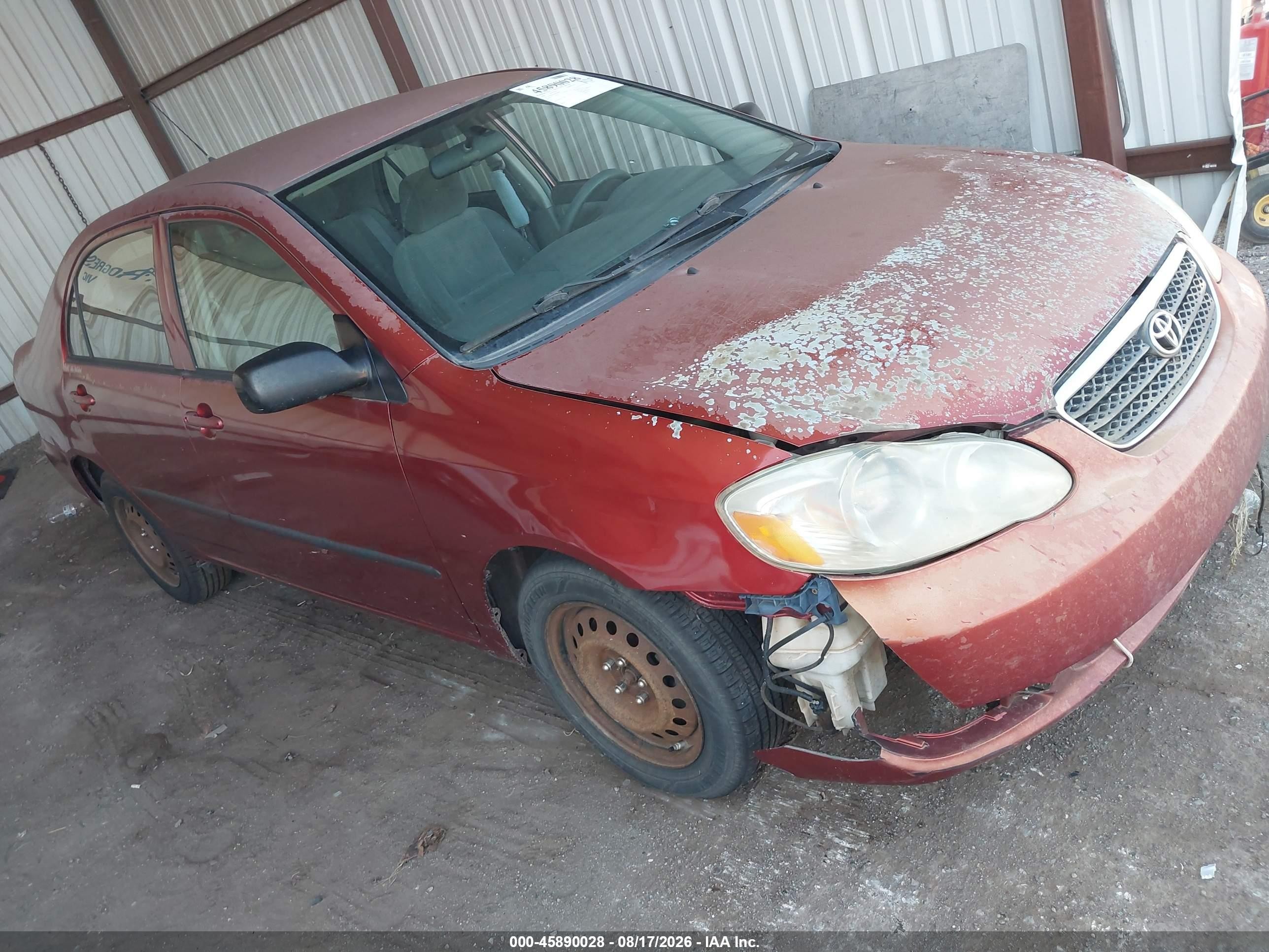 2008 Toyota Corolla Ce Red vin: 1NXBR32E68Z954891